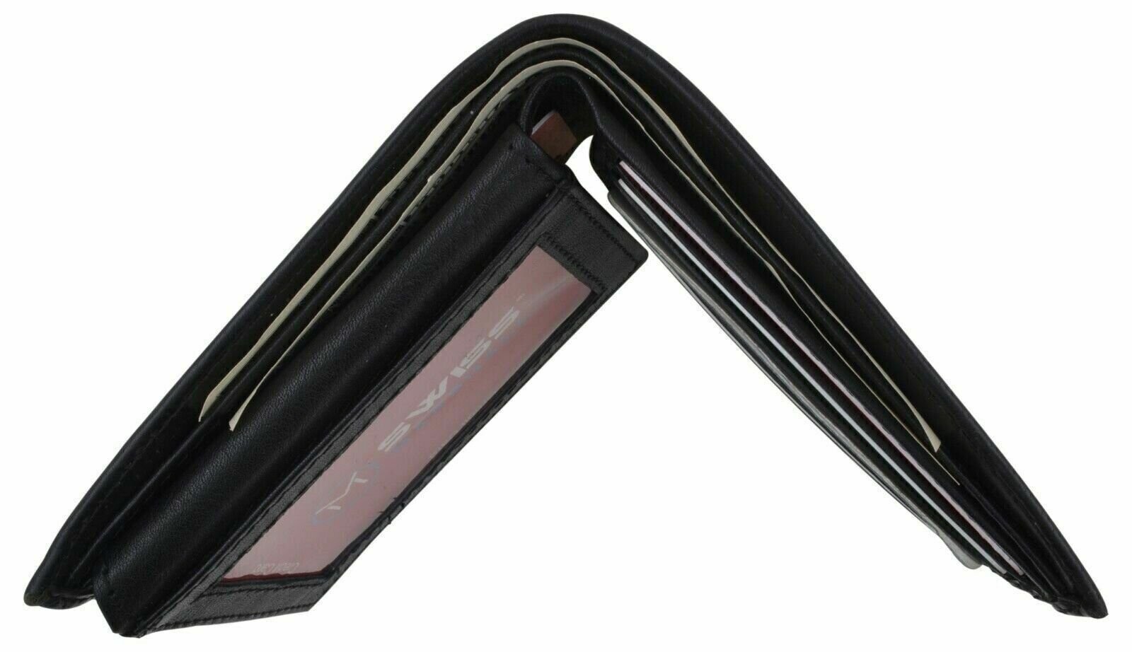 Genuine Leather Minimalist Bifold Wallets For Men RFID Blocking Slim Mens Wallet
