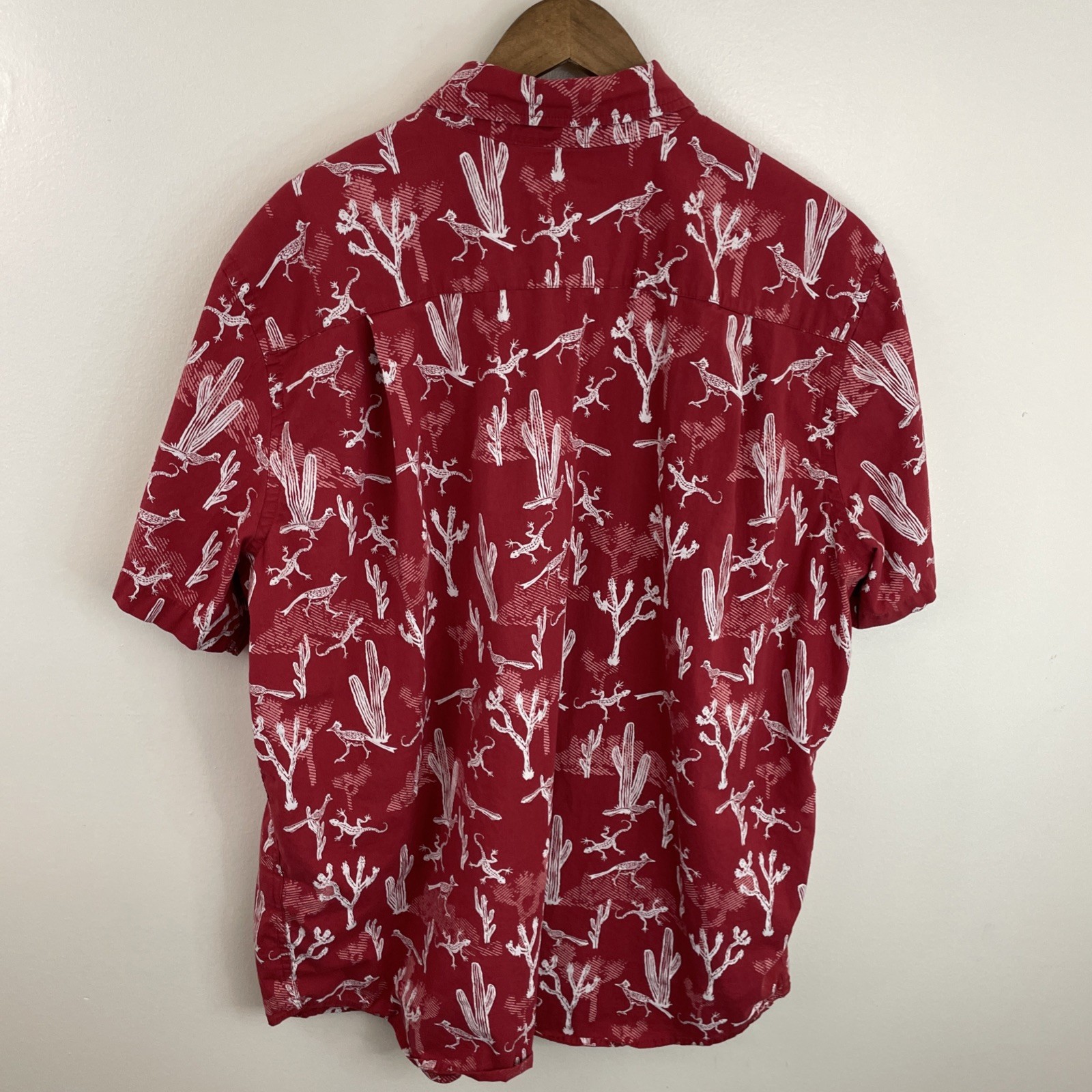 Sonoma Hawaiian Shirt Mens 2XB Big 2X Red Southwestern Short Sleeve Button Down