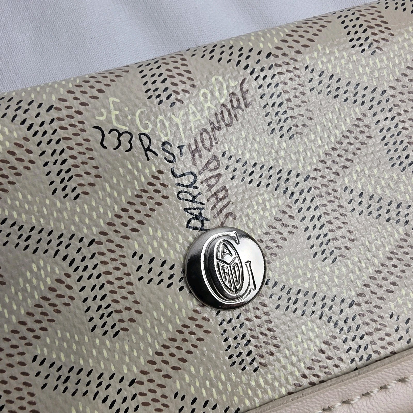 Goyard Goyardine Herringbone PVC Leather Pouch Bag Wallet 7.75″ Pre-Owned
