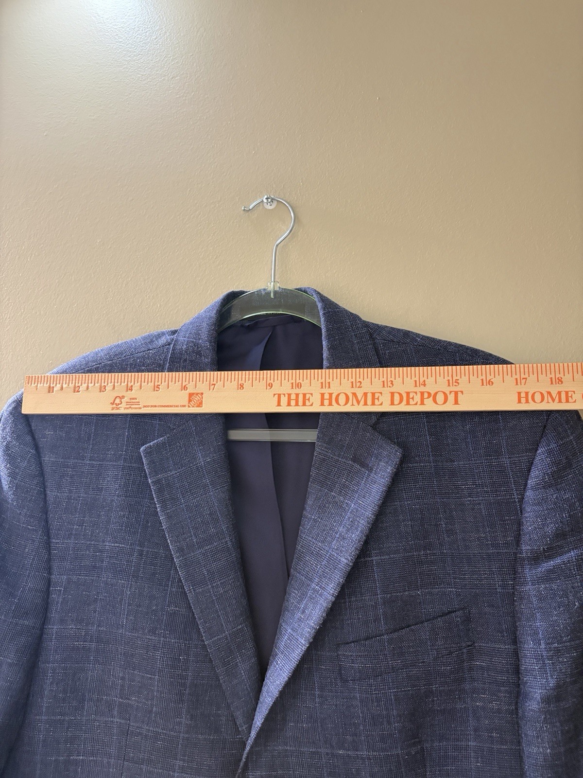 Polo Ralph Lauren Men Suit Blazer Coat Jacket Size 42R Wool/Linen/Silk Navy Blue