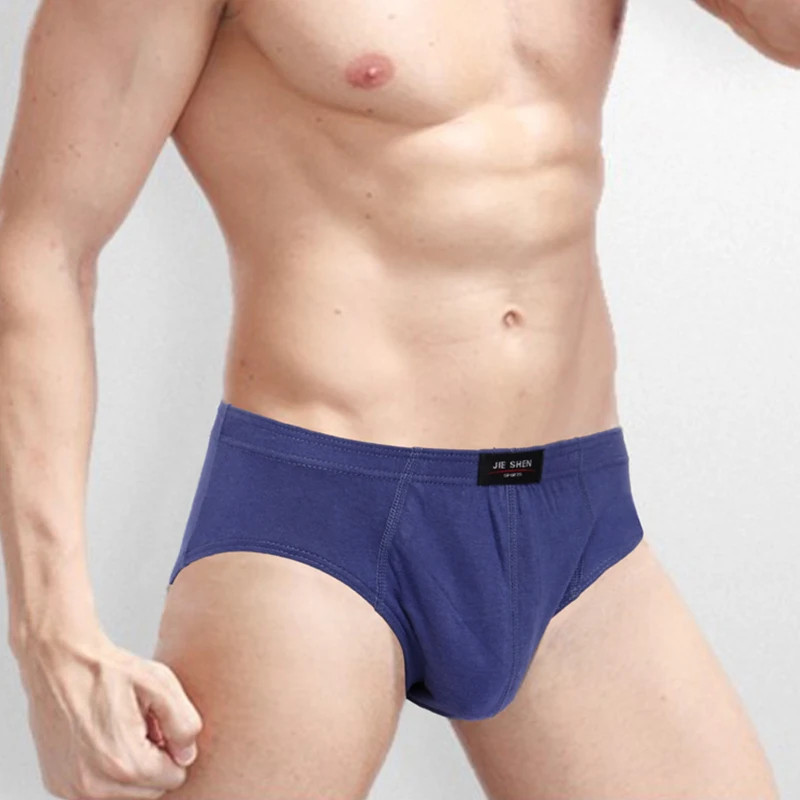 4 Pcs/Lot Men’s 100% Cotton Breathable Briefs Comfortable Male Underwear