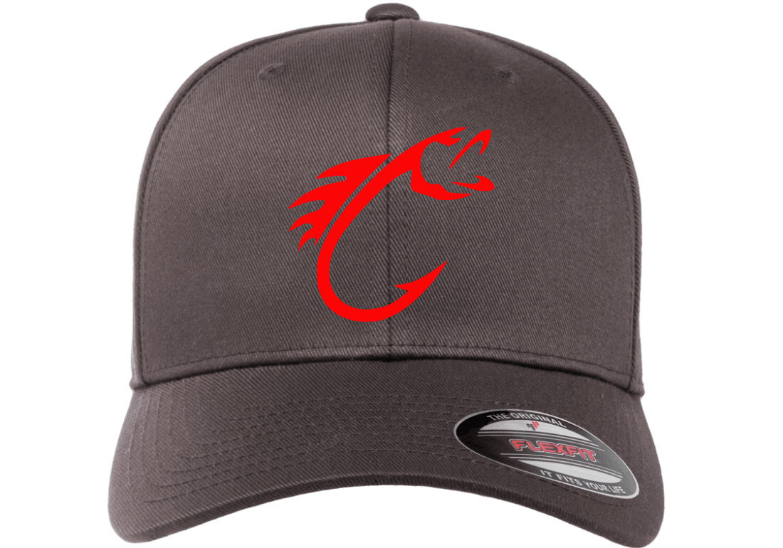 FISHING HOOK FISH CURVED BILL 6277 FLEXFIT HAT *FREE SHIPPING in BOX*