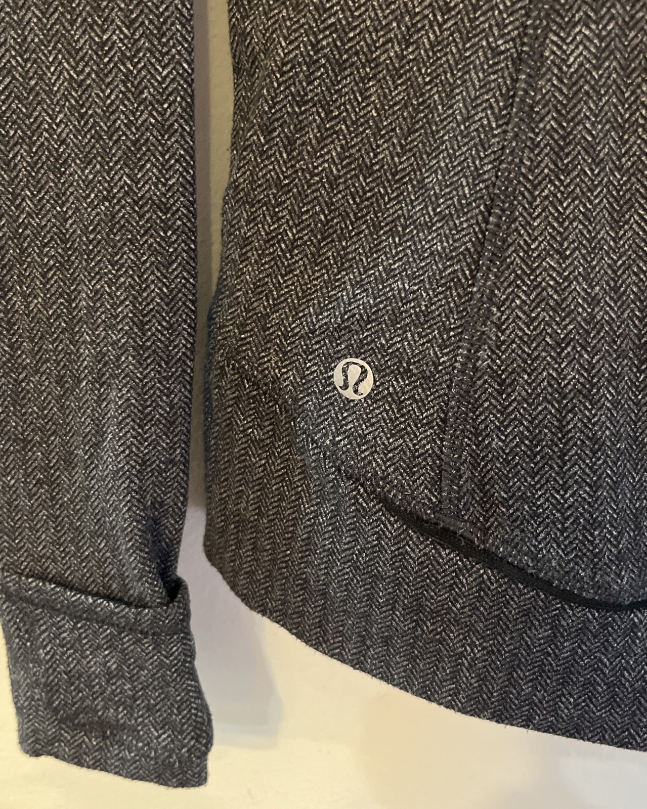 Lululemon READY OR SNOT Pullover 1/4 Zip Black / White Herringbone Jacket Sz 6