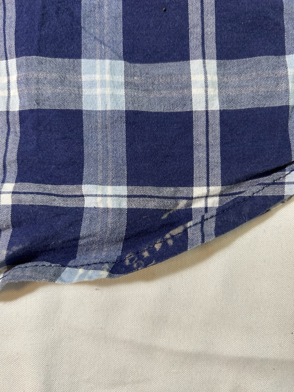 Lucky Brand Mens Short Sleeve Blue Western Pearl Snap Saturday Stretch Sz Large