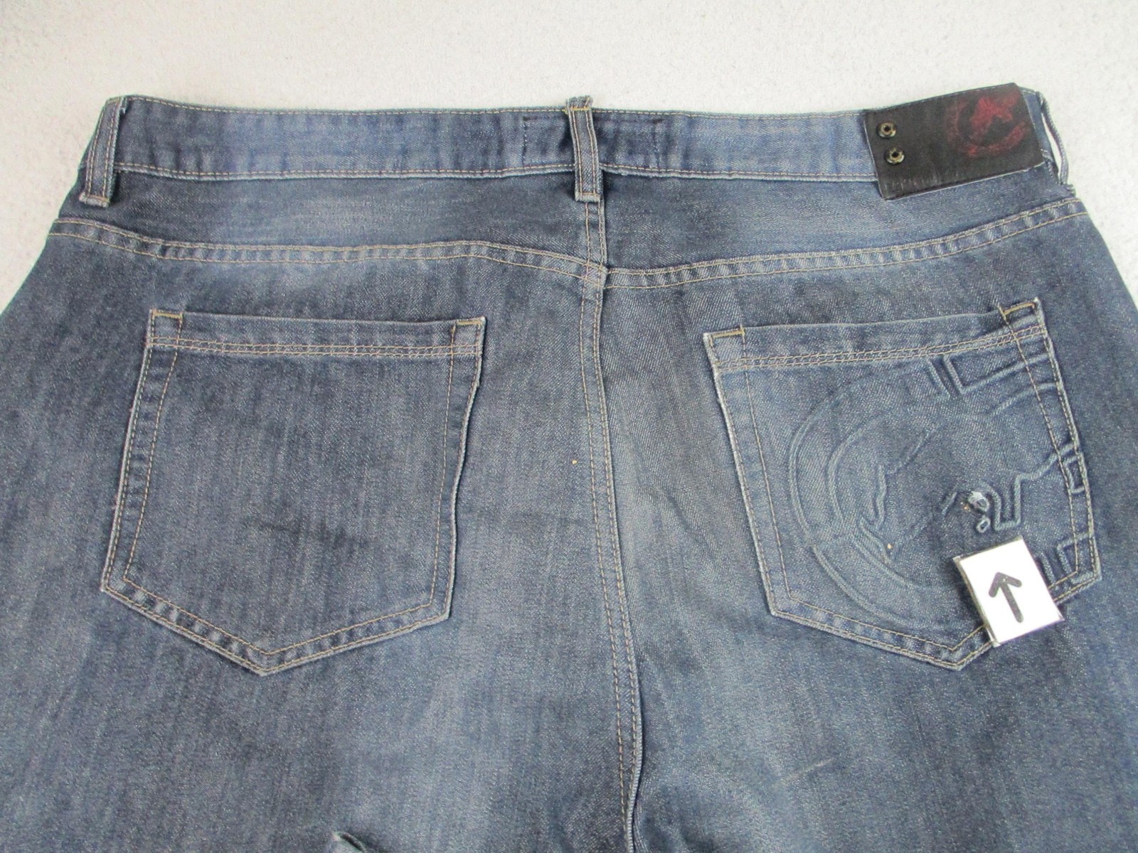 Ecko Unltd Jeans Mens 38 Dark Wash Athletic Fit Rhino Logo Back Pocket