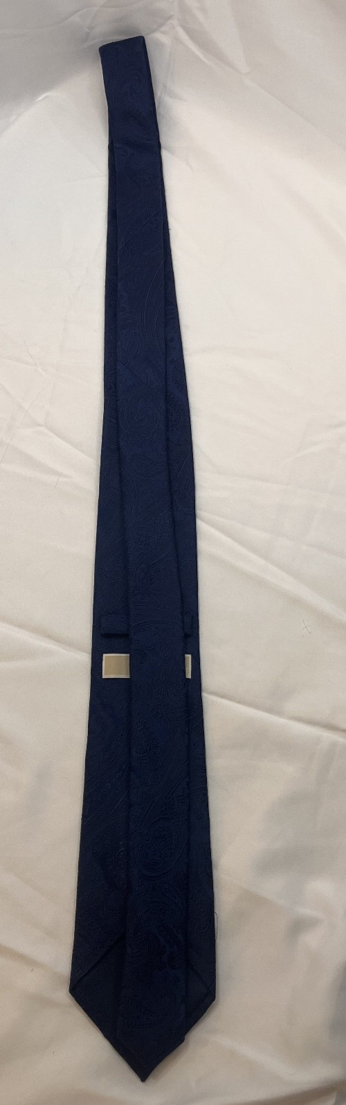 Michael Kors Men’s Navy Blue Paisley 100% Silk Neck Tie Woven Classic Jacquard