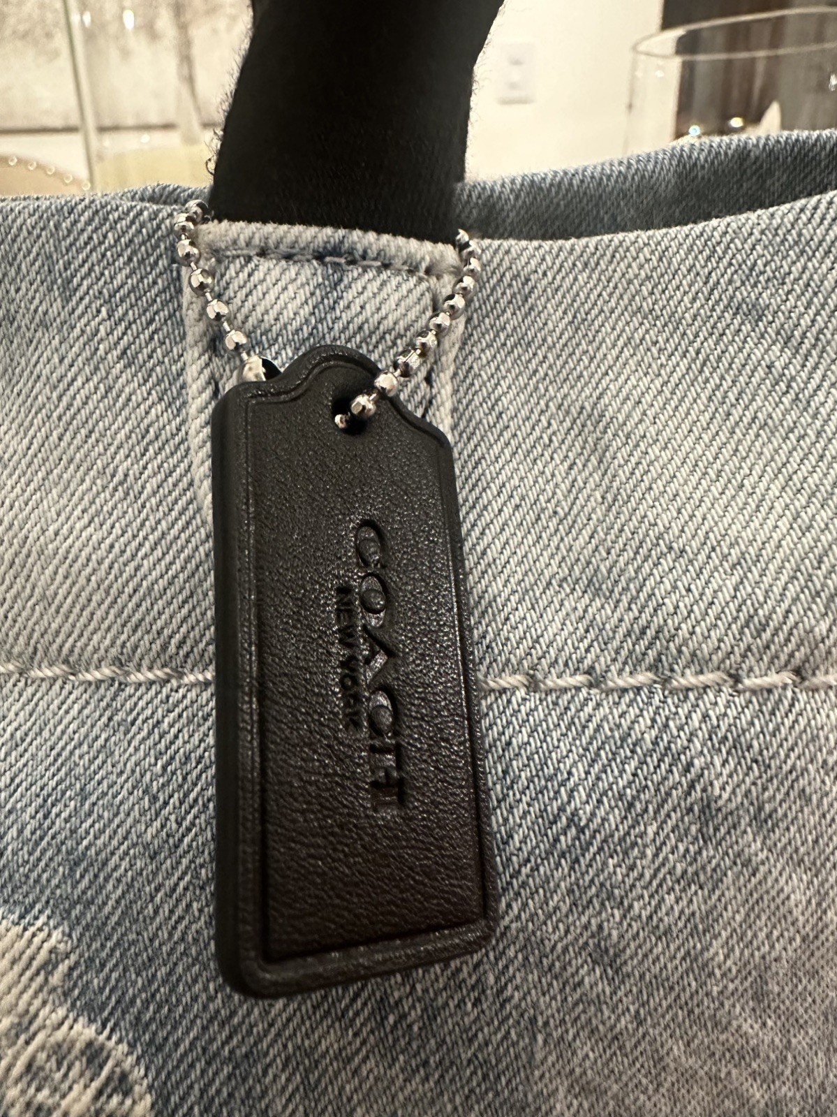 NWOT – COACH CEB33 Mini Tour Convertible Tote Bag – Loved Indigo Denim w/ Black