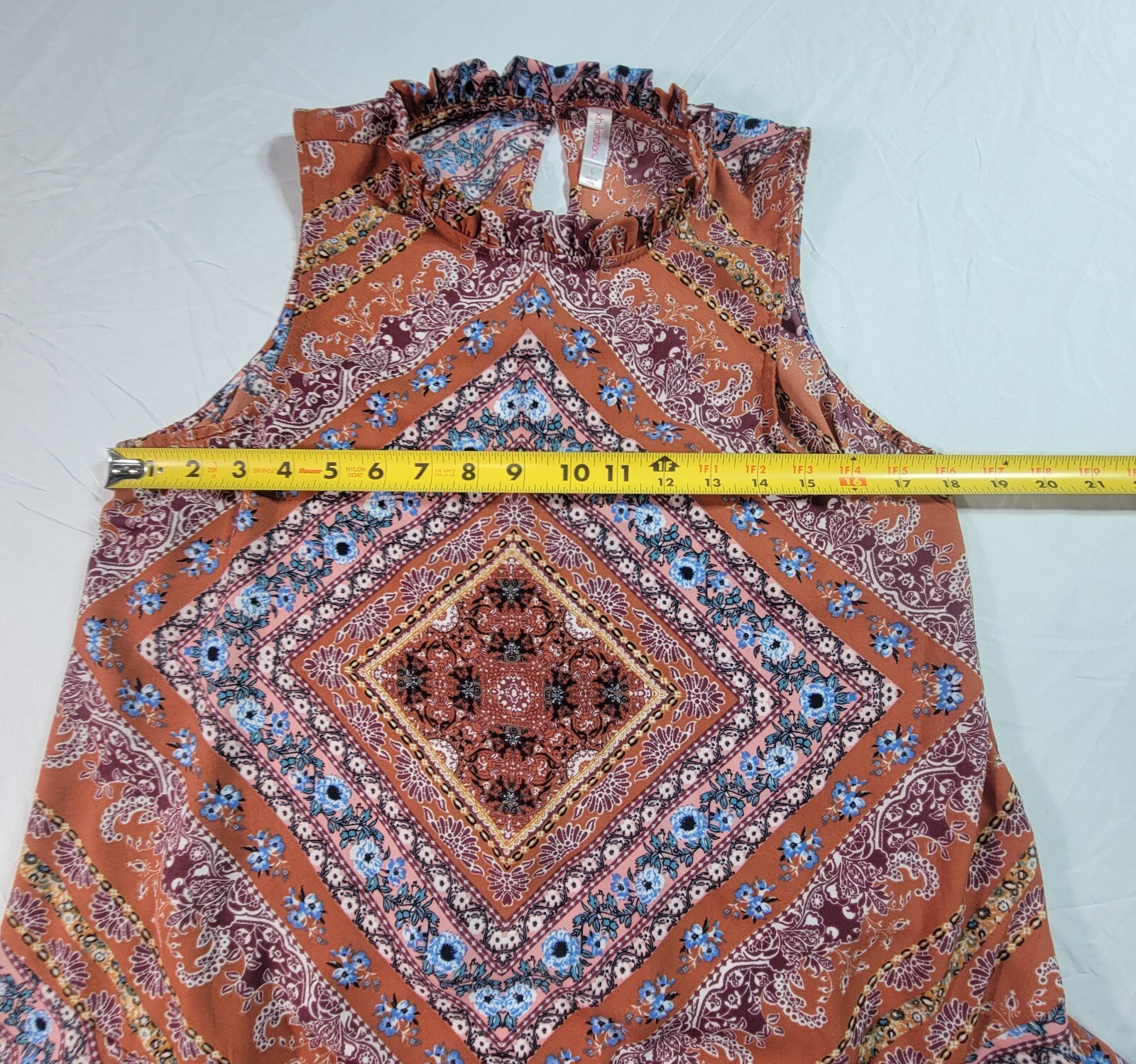 Xhilaration Womens Multicolor Sleeveless Top Floral Pattern Size Large