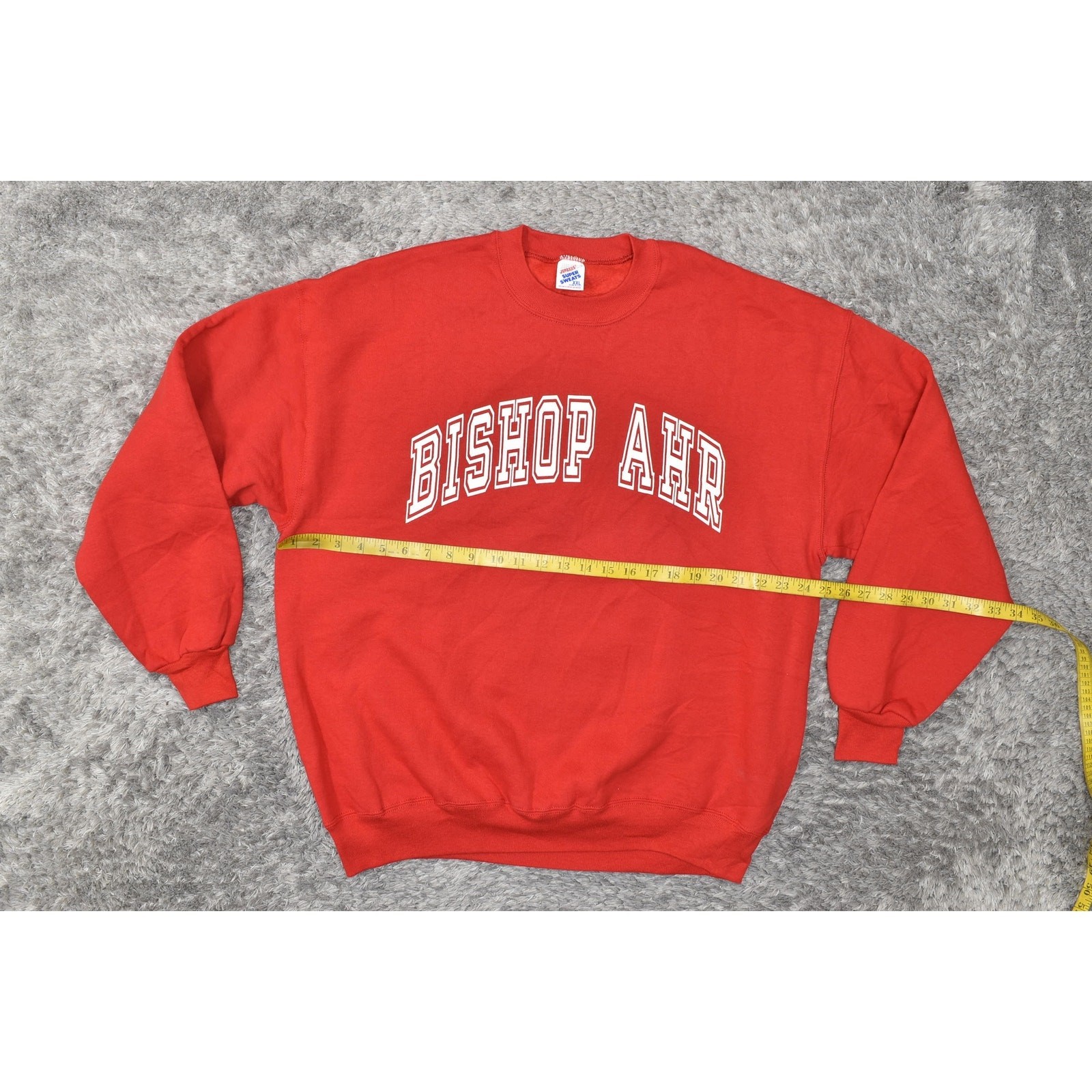 NEW Jerzees VTG Bishop AHR Red Pullover Sweatshirt Men Polyester Big 2X CrewNeck