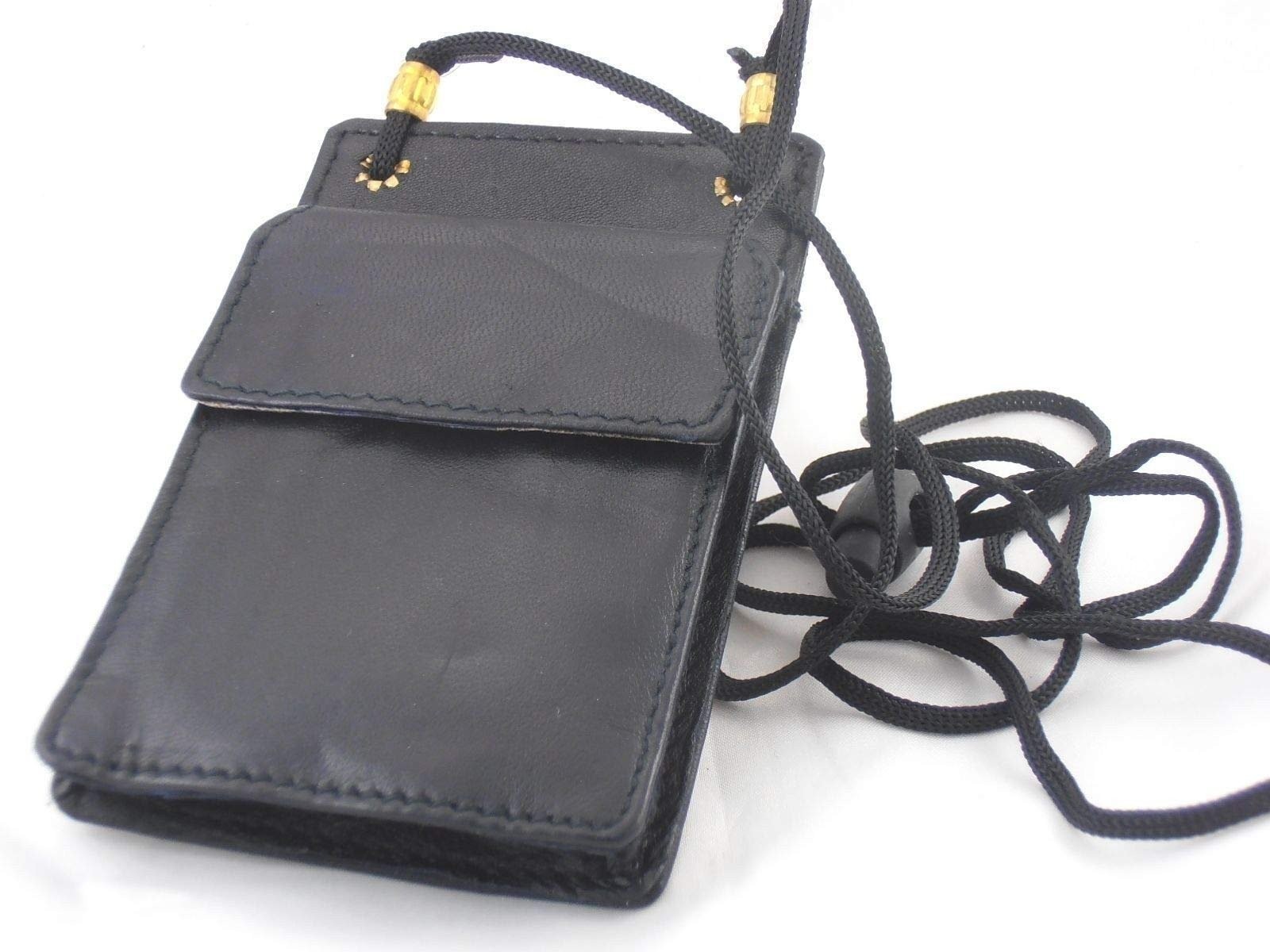 MARSHAL New Leather Neck Strap ID Badge Credit Card Holder Pouch Wallet Mini…