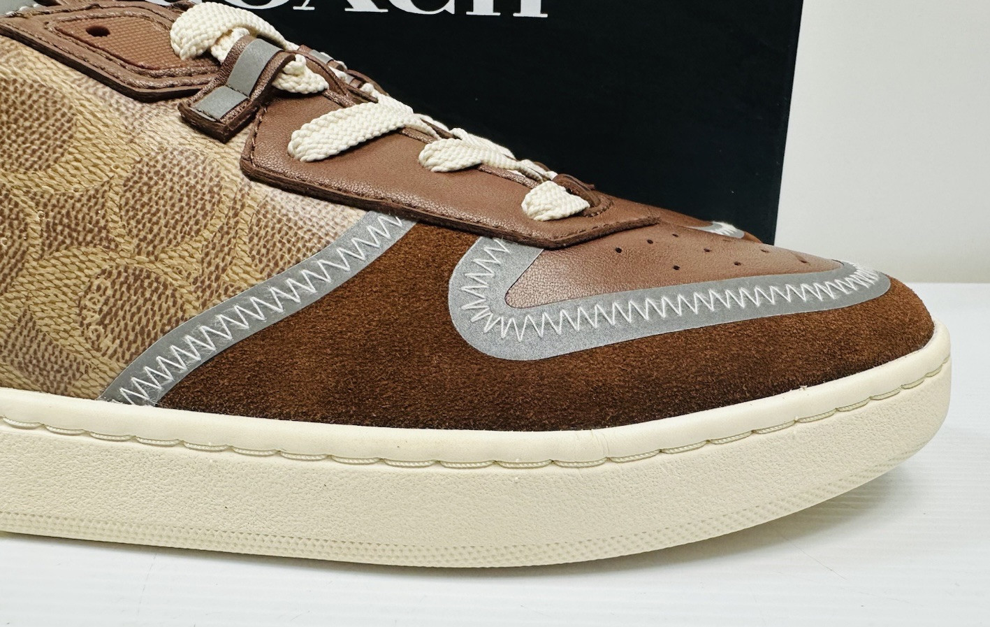 Coach Men’s Citysole Court Sneaker Brown CC Monogram Size 10