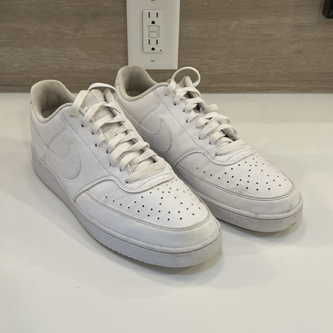 Nike Court Vision Next Nature Low Top Leather Sneaker Triple White DH2987-100