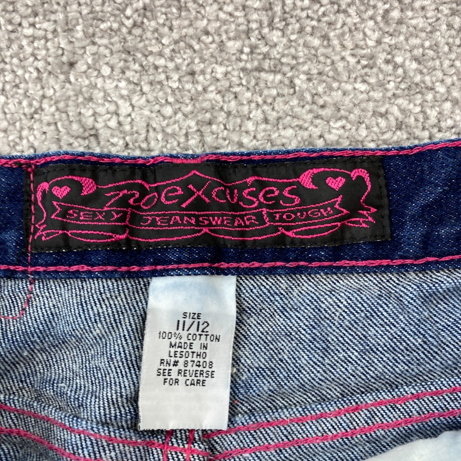 No Excuses Flared Leg Jeans Juniors 11/12 Blue Dark Wash High Rise