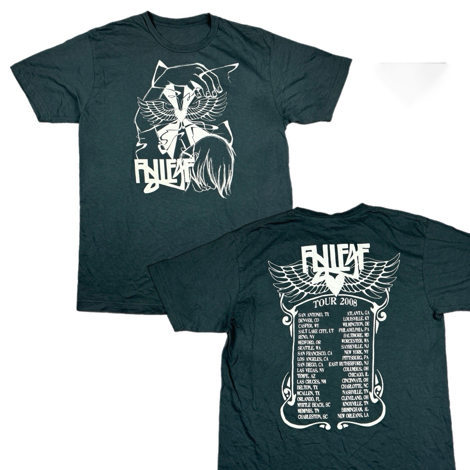 Vtg Flyleaf Shirt 2008 Tour T-shirt Size Adult Black NZ262 FREE SHIPPING