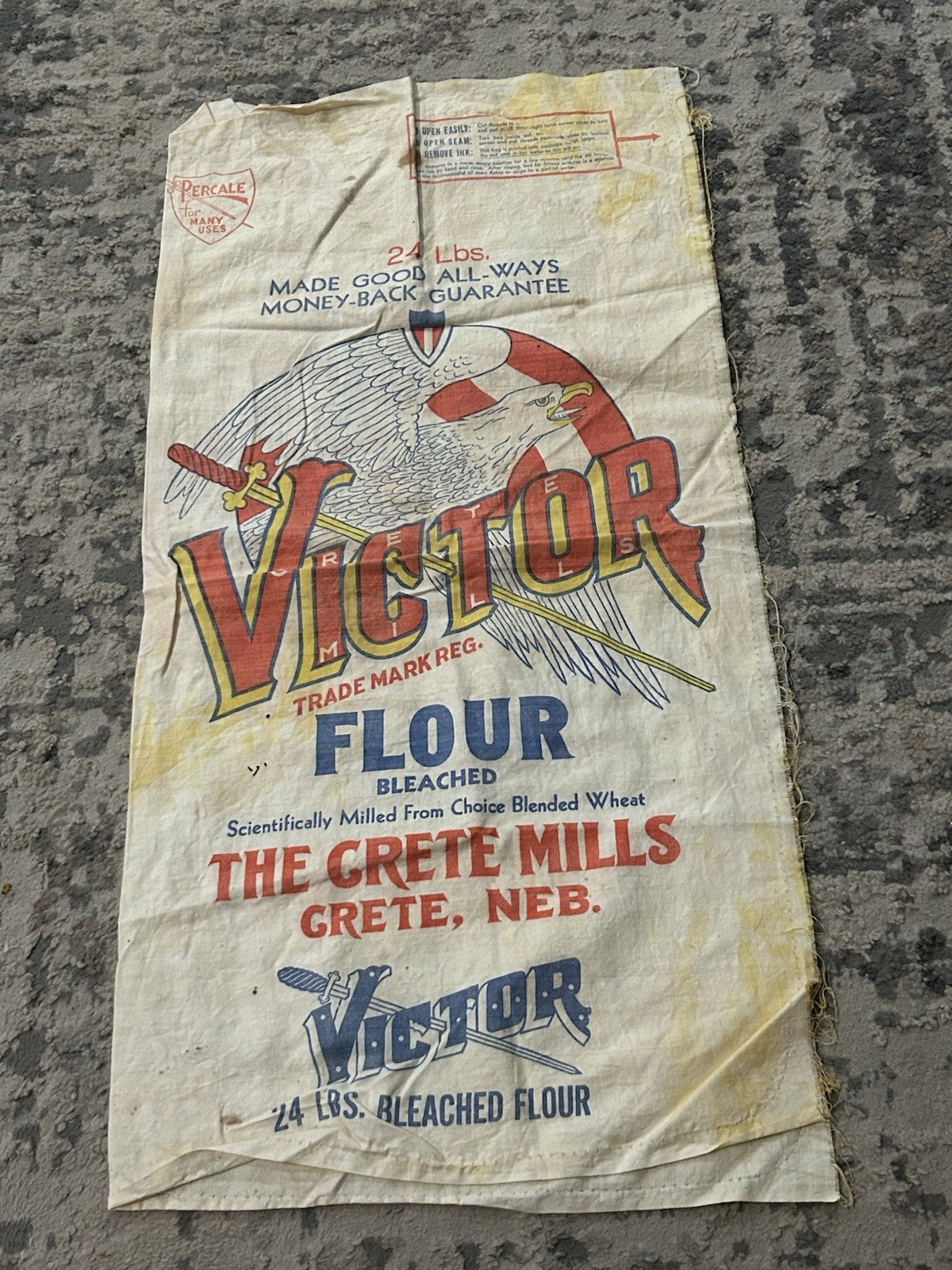 Victor Bleached Flour The Crete Mills Crete Nebraska 24 Lbs