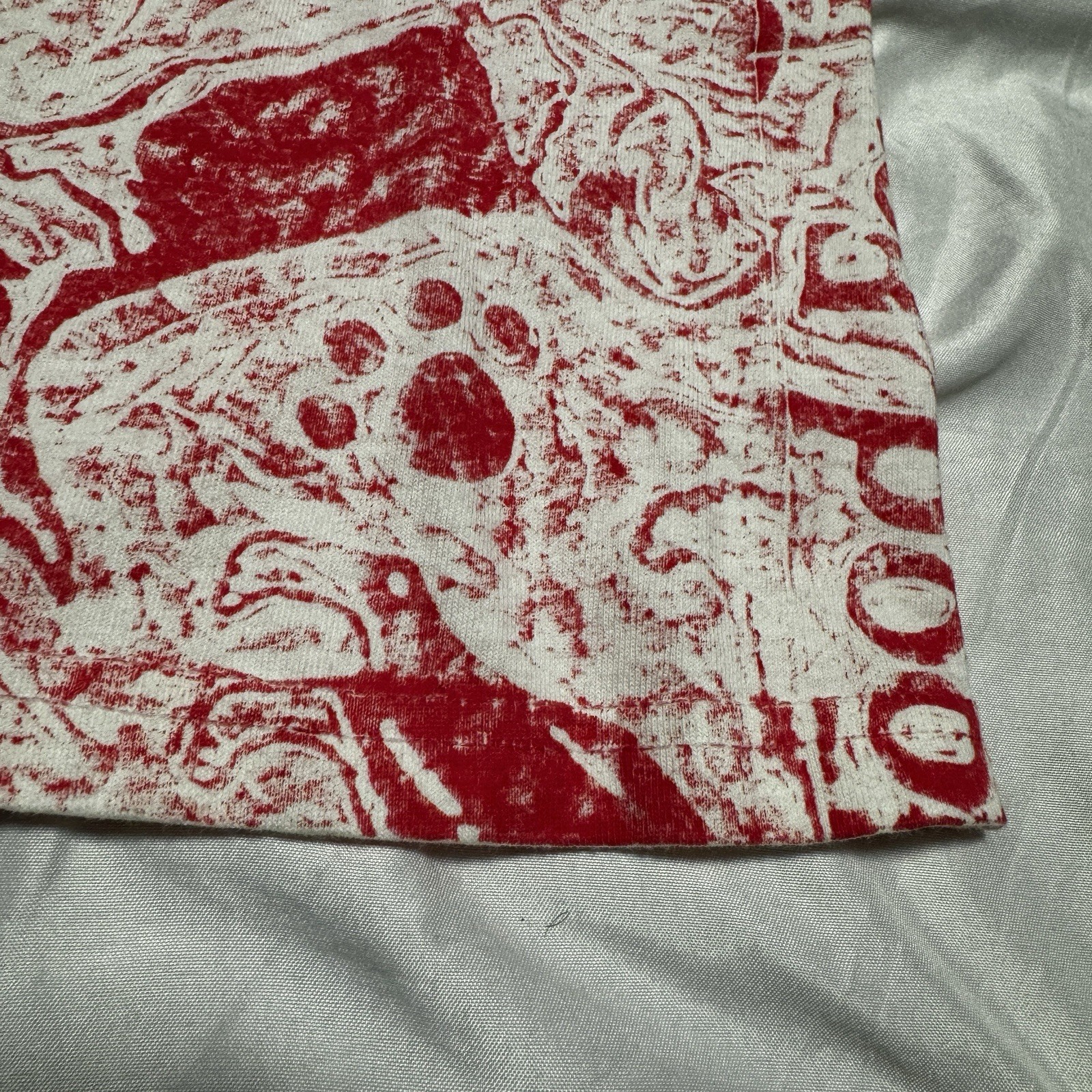 Vintage Iams Pet Food AOP Shirt Red White Cat Dog sz XL All Over Print Graphic