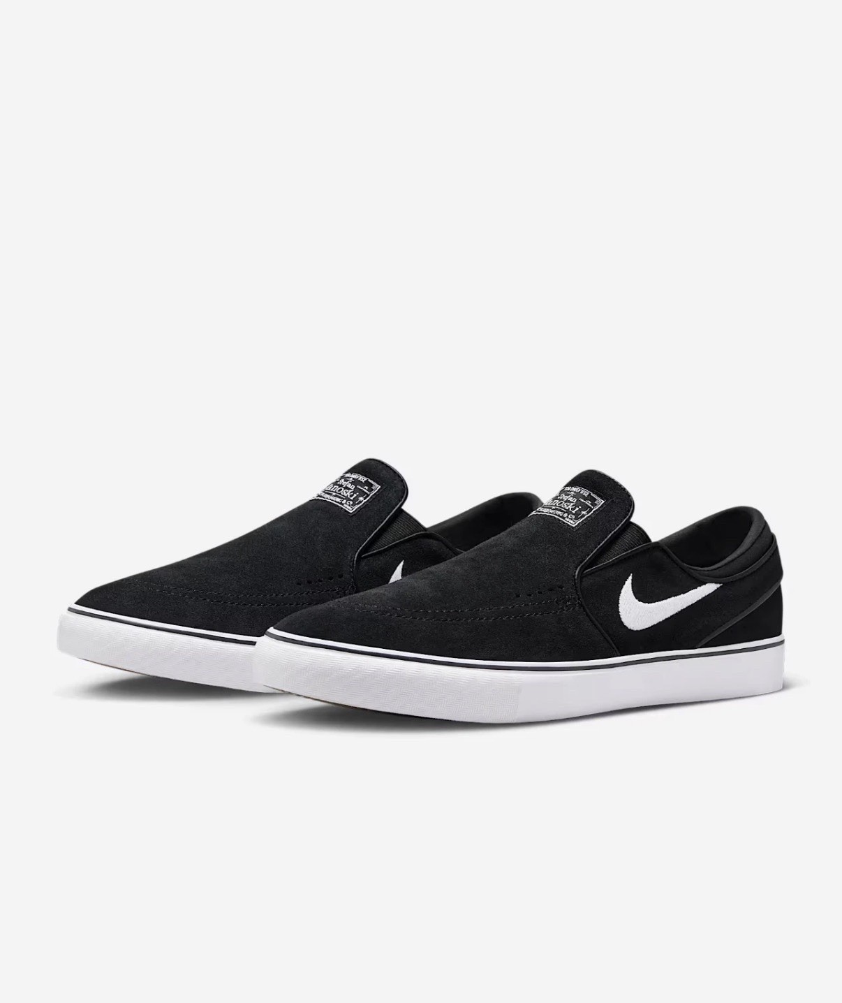 Mens Size 13 Nike Stefan Janoski+ Slip SB Black White Shoes FN5893-001