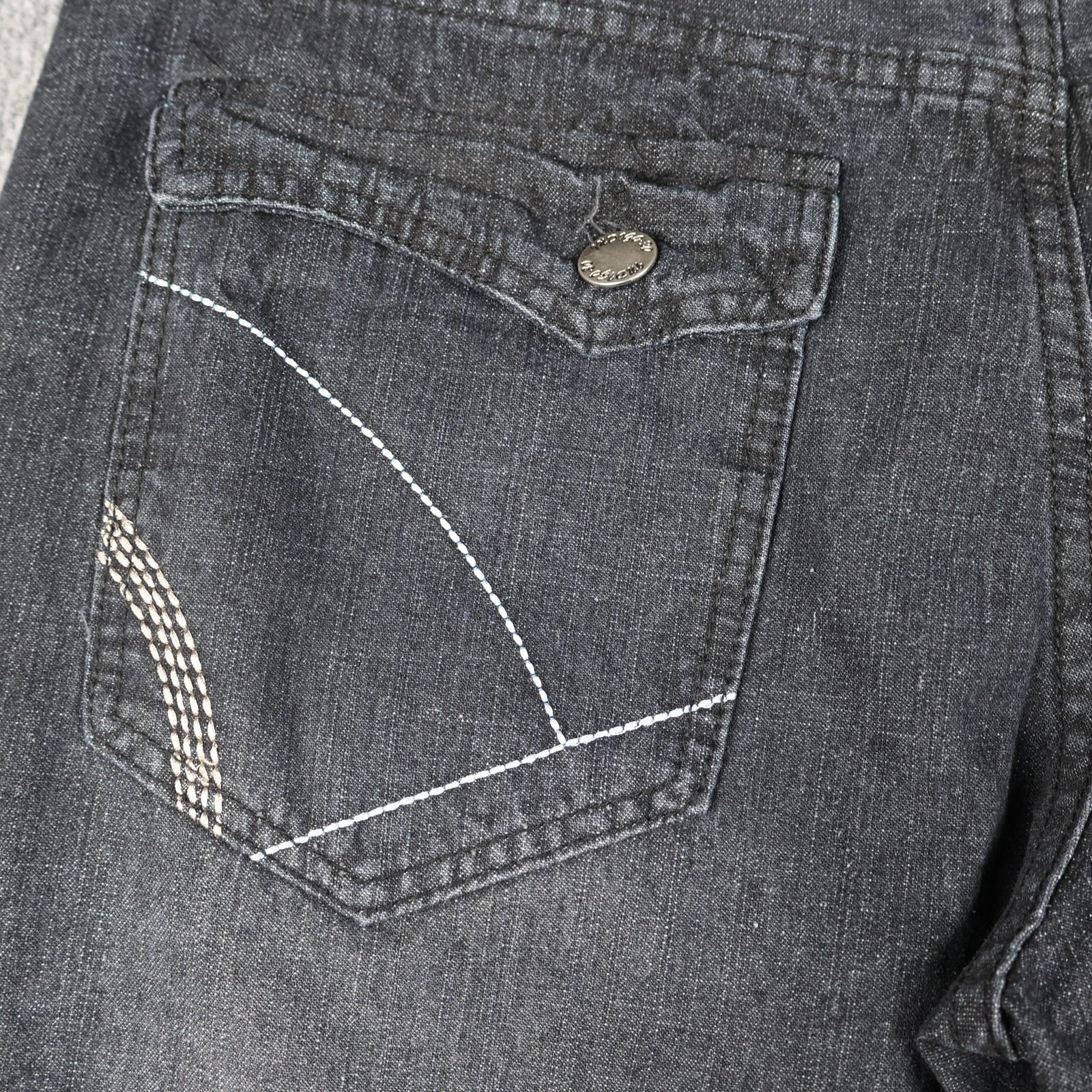 Indigo 30 Jeans Mens 38×32 Blue Straight Leg Denim Zip Fly Cotton Blend