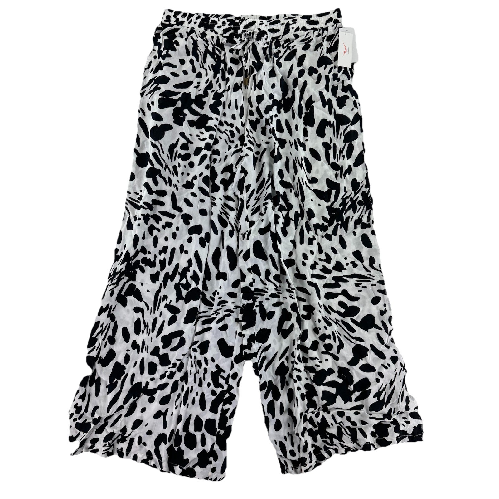Jantzen Regular Wide Leg Printed Pull On Woven Cover Up Pants Large Animal Print