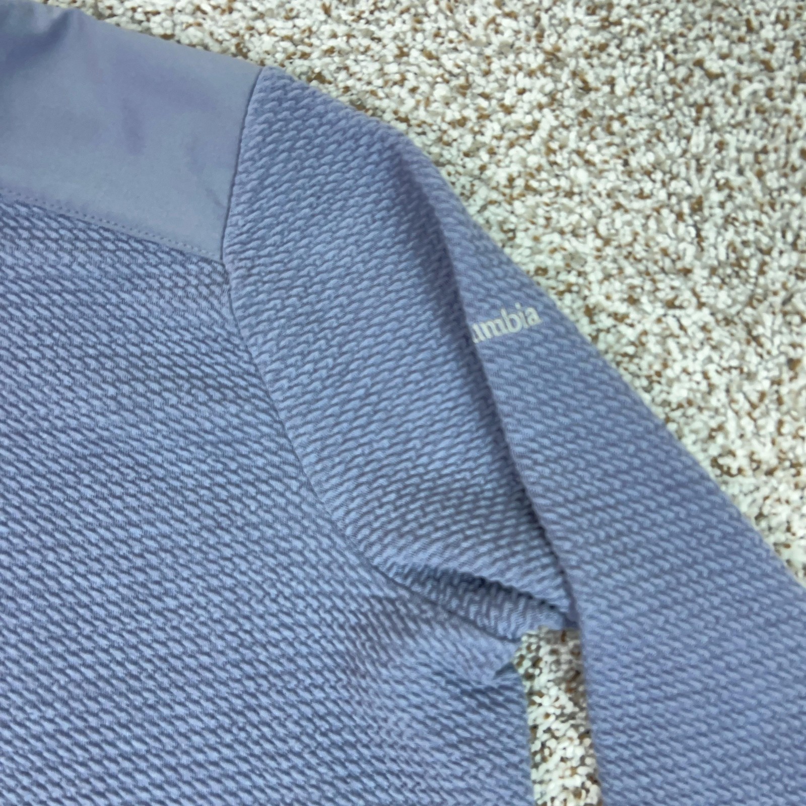 Columbia Jacket Womens XL Blue Hooded Textured Knit Full Zip Outdoor Sweater