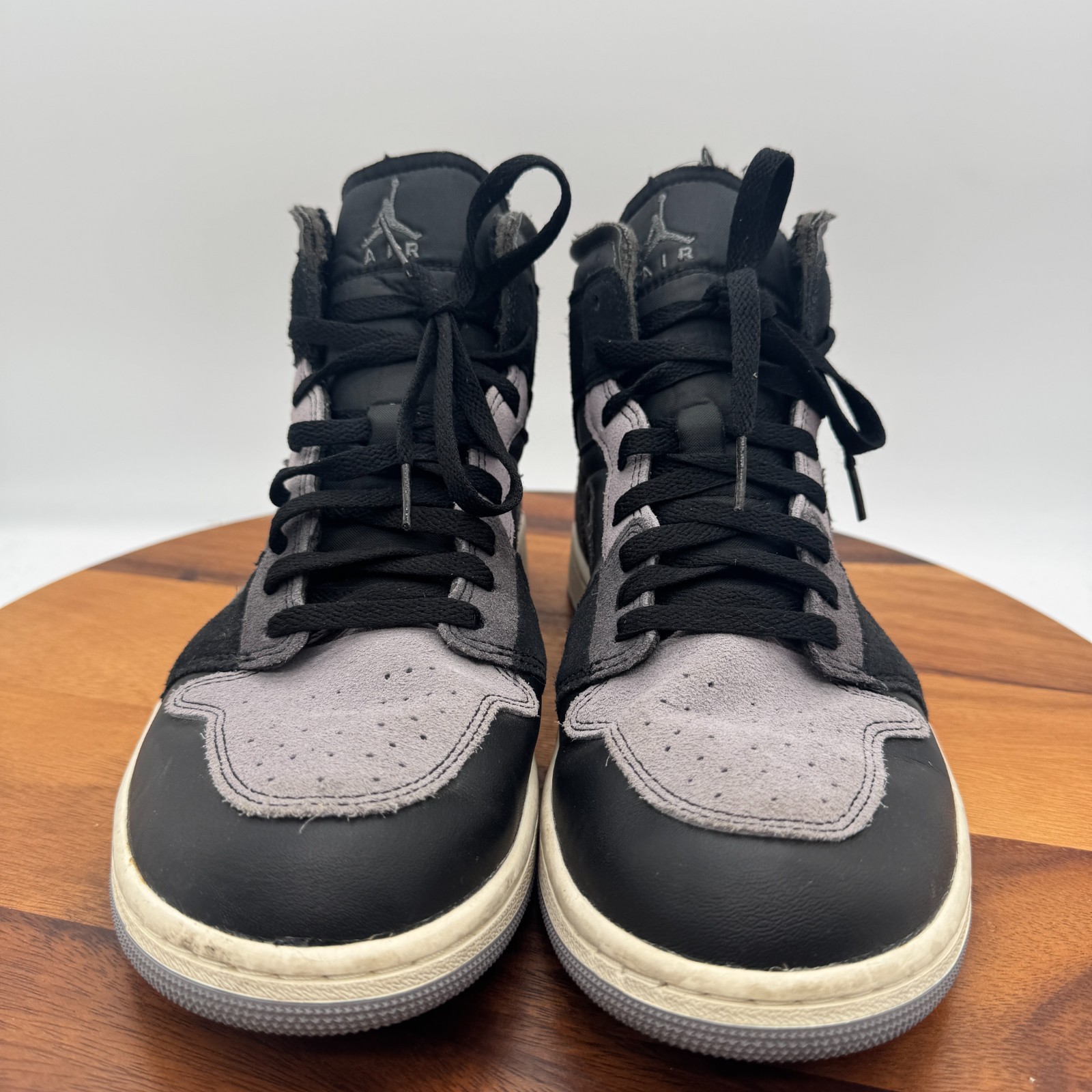 Nike Air Jordan 1 Mid Craft Inside Out Black Grey Mens 11.5 Basketball Sneakers
