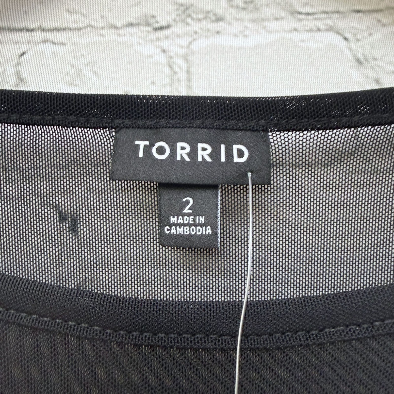 TORRID Black Mesh Long Sleeve Tee Womens Plus Size 2X Sheer Stretch Top NWT