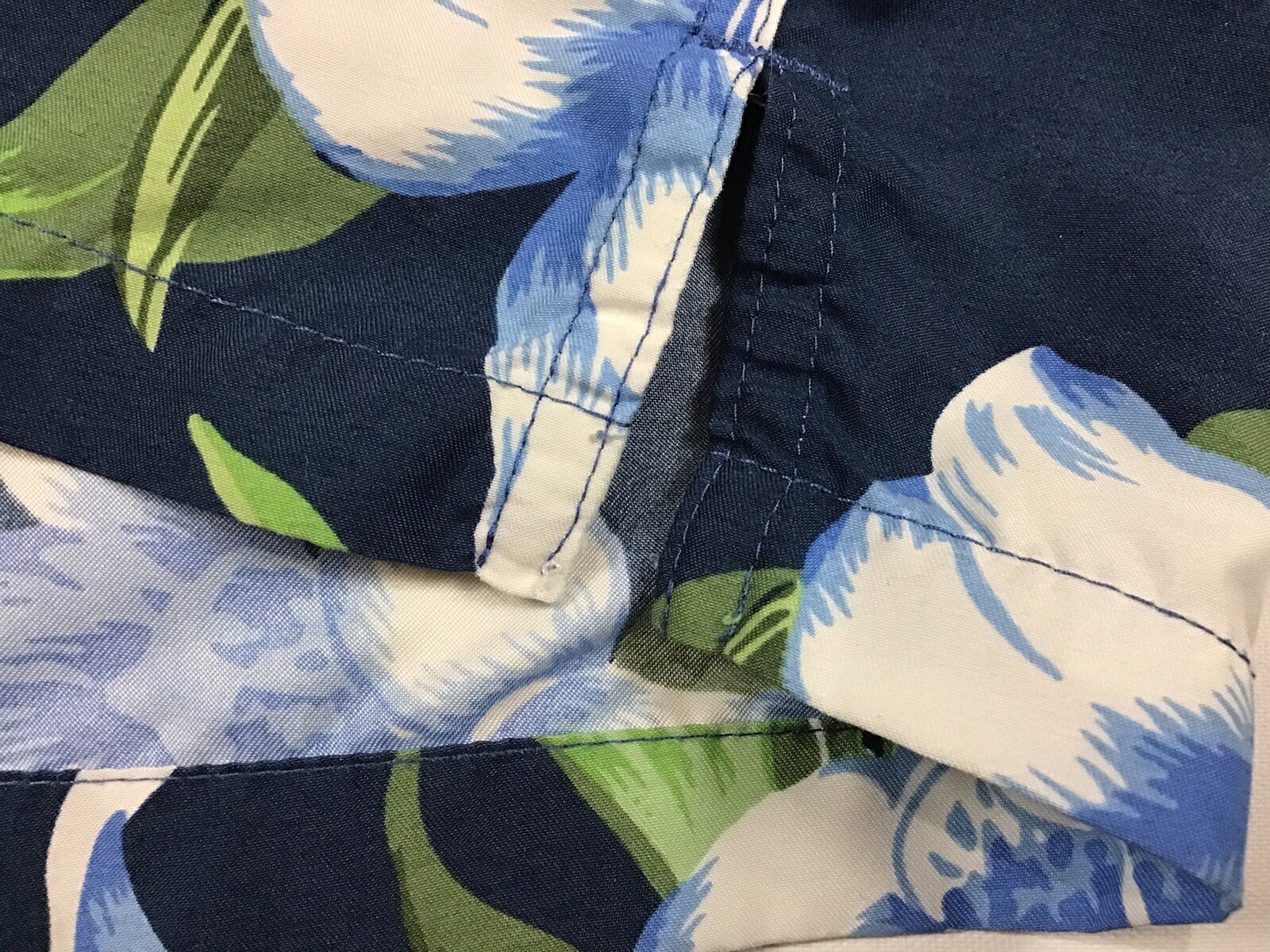 Palm Beach Classic Fit Button Up Hawaiian Floral Print Shirt XL Blue White Green