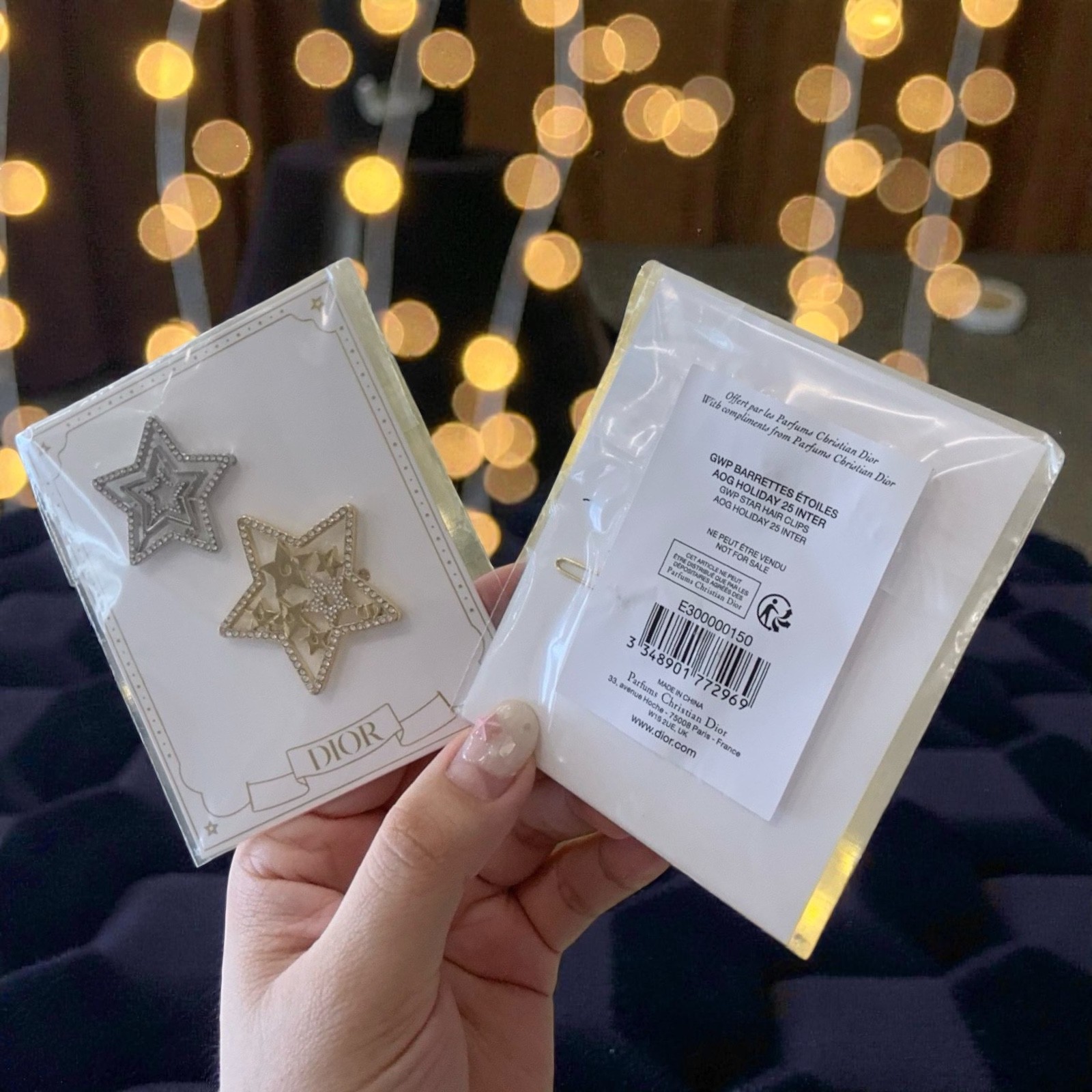 Brand New Authentic Dior Beauty GWP Holiday 2025 Star Hair Clips 2pc Set