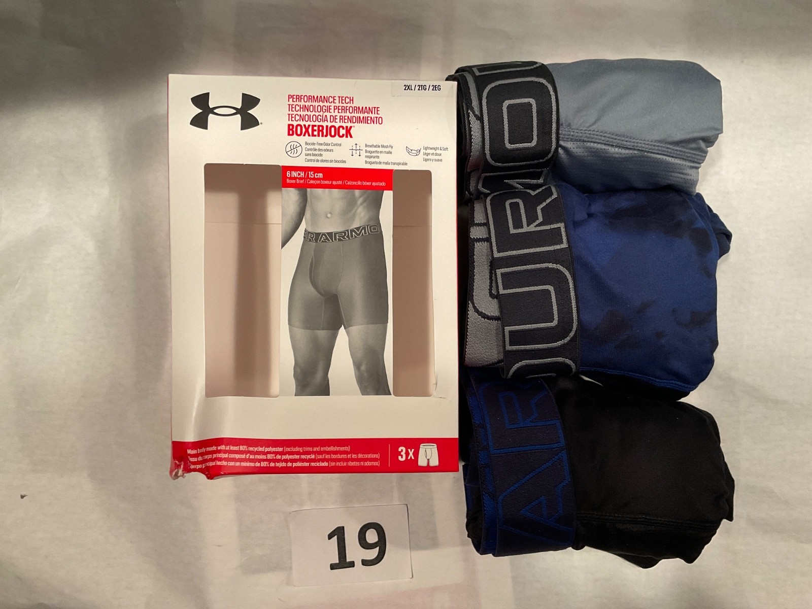 Under Armour 6 inch Tech Boxer Brief New Tag Men Sizes Box Contains 3 Boxerjocks
