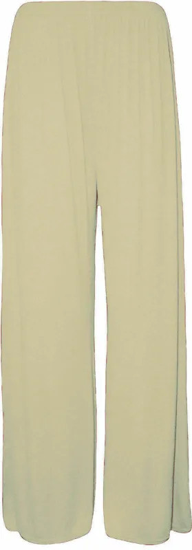 Ladies Palazzo Wide Leg Flared Elasticated Stretch Plain Trousers Womens Wide UK