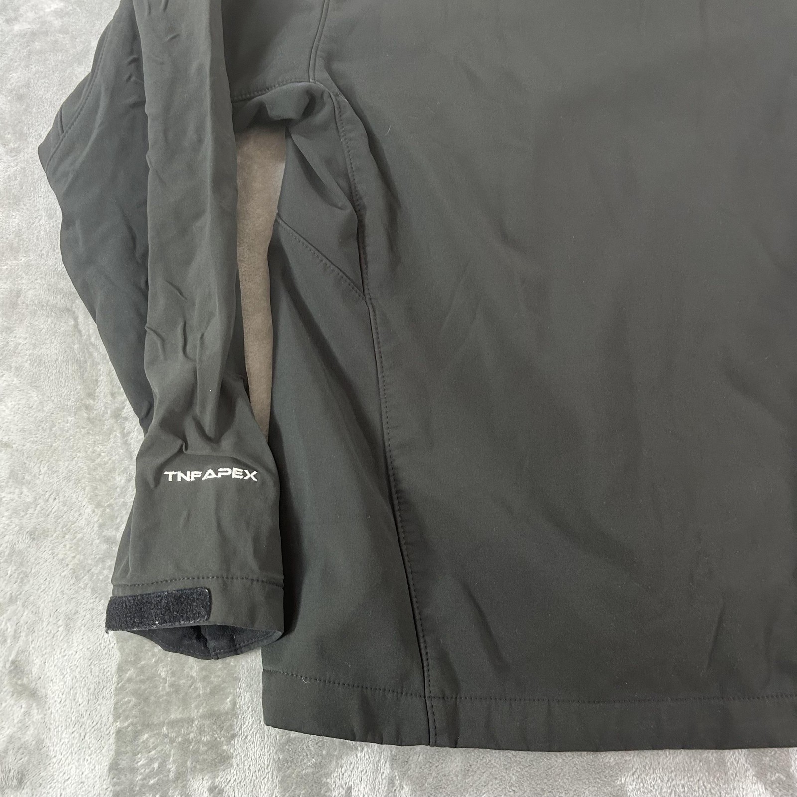 The North Face TNF Apex Jacket Mens Large Black Softshell Full Zip Fleece Lined
