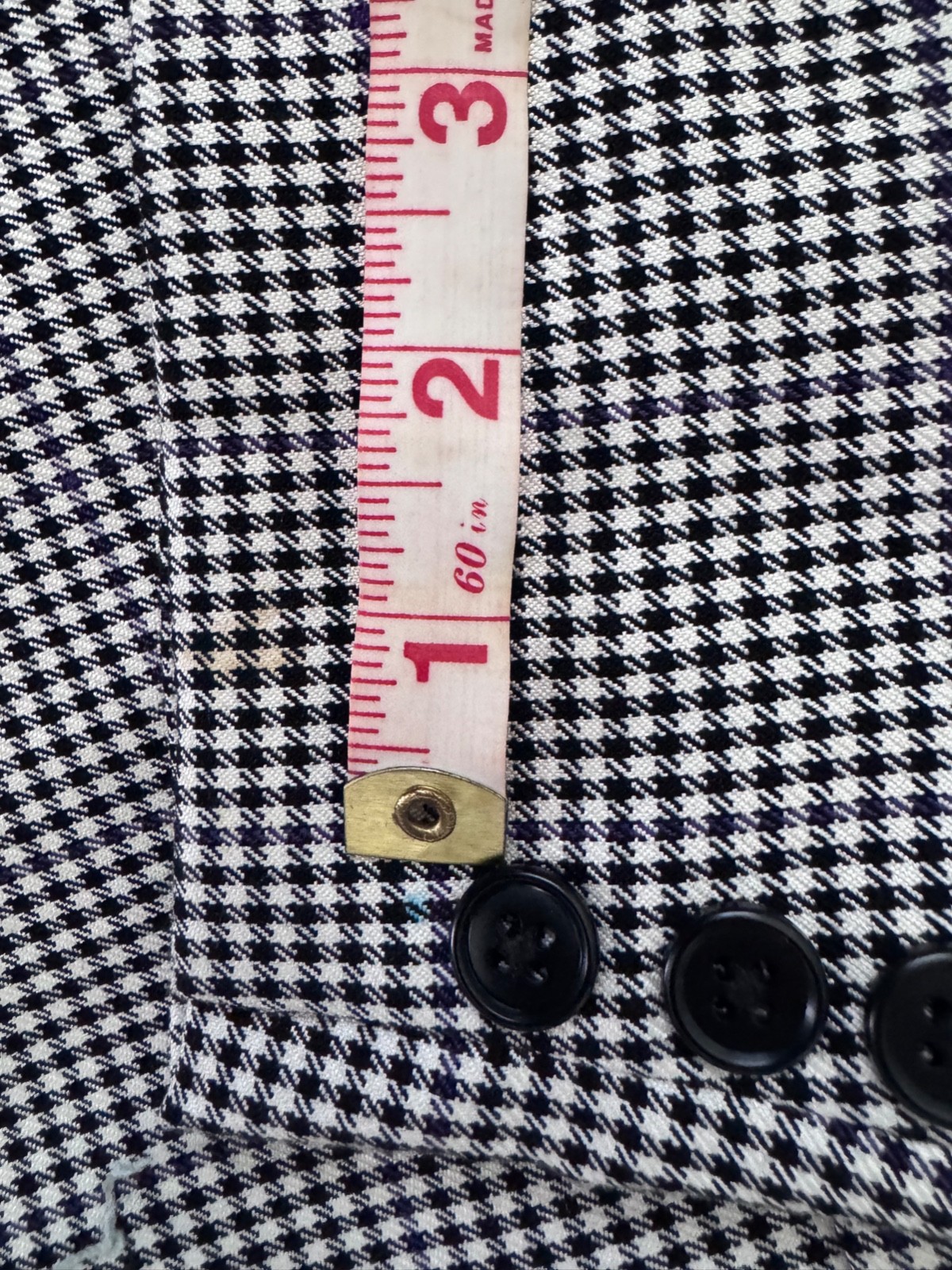 Vintage Men’s Paul Fredrick Double-Breasted Black & White Blazer Jacket 50 R