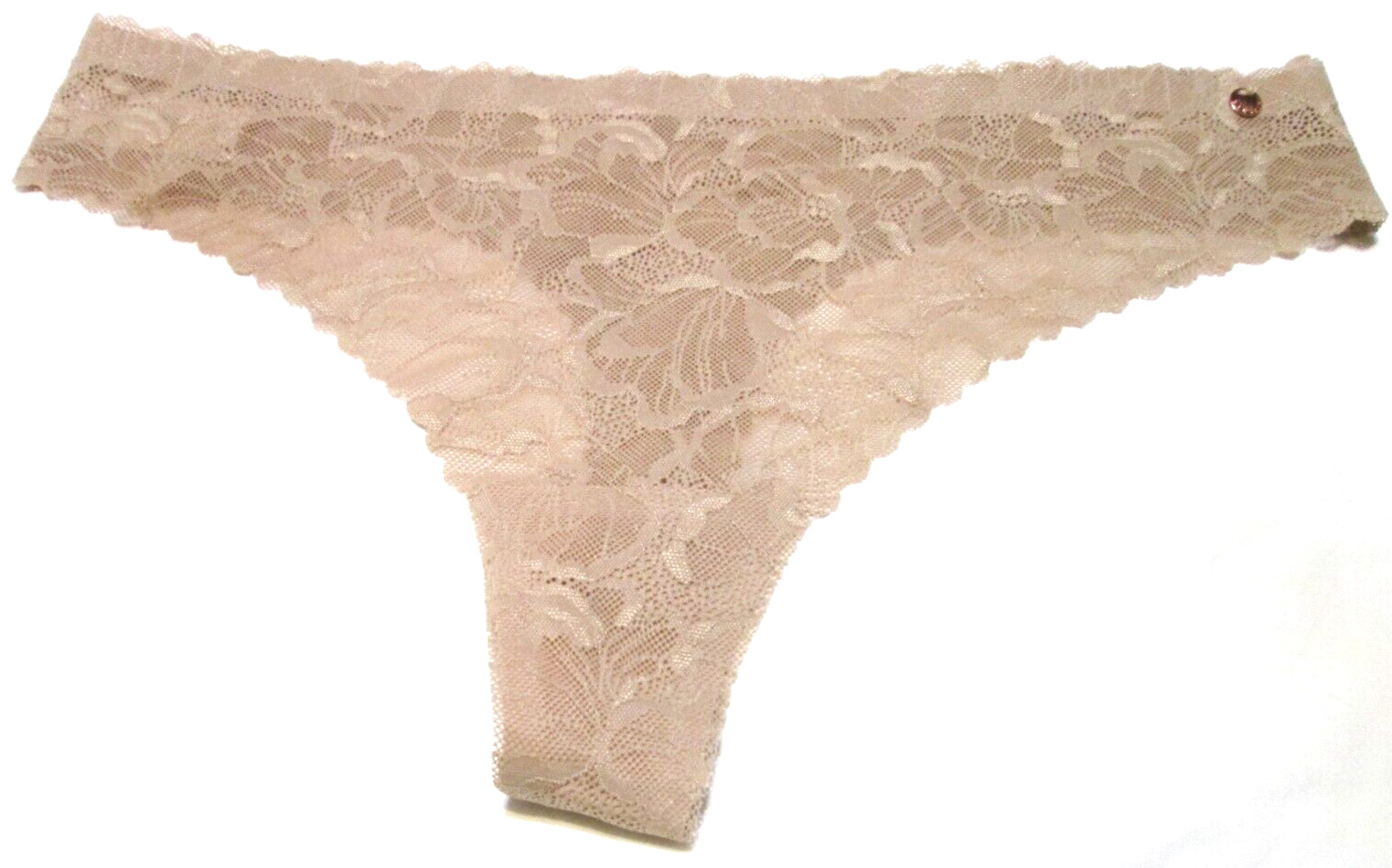 Danskin Ladies’ thong-sz L-NWOT-1 Pr-nude lace panty w/ cotton gusset-nylon/span