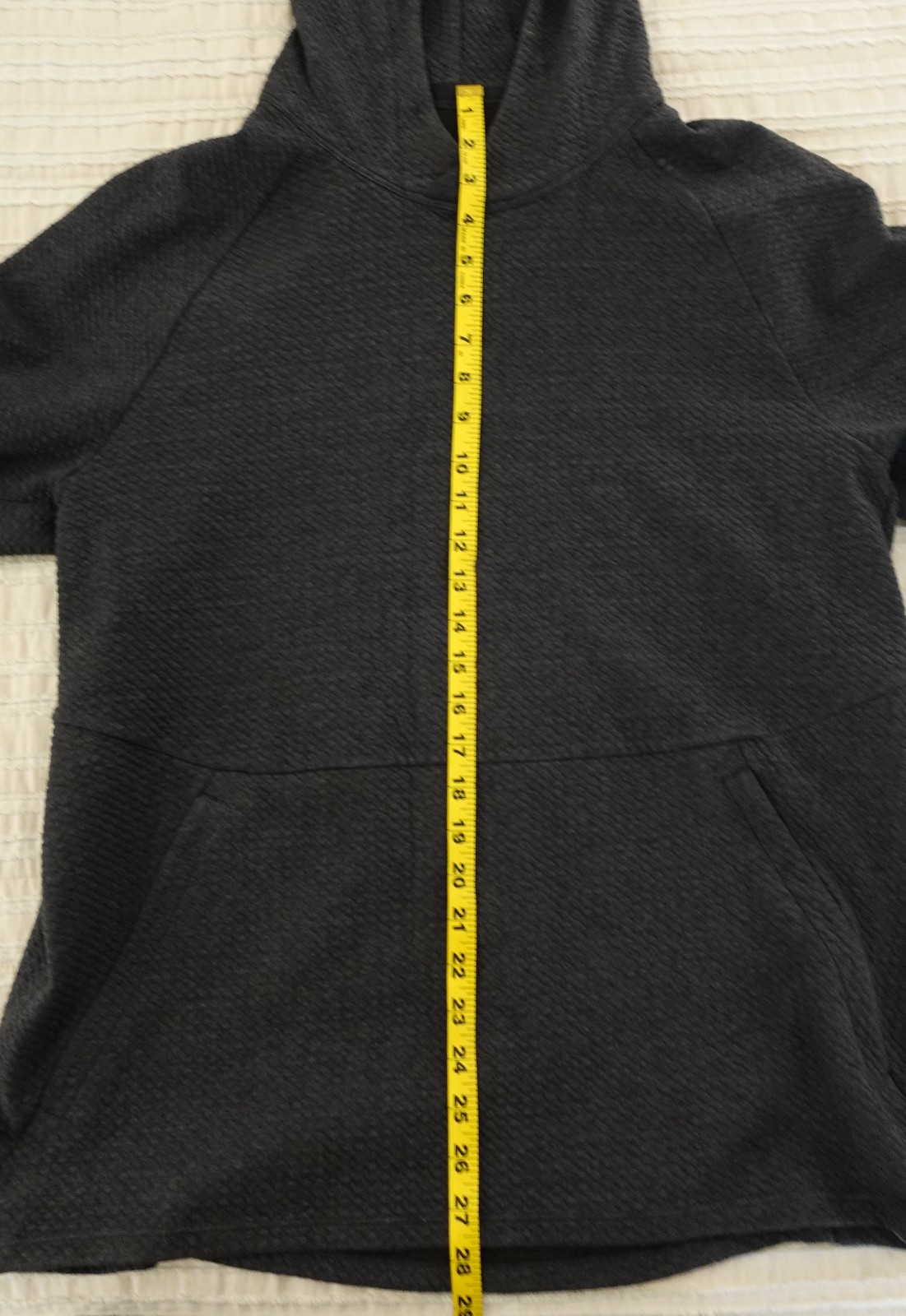 Lululemon Hoodie Mens Large Gray At Ease Textured Double Knit Pullover
