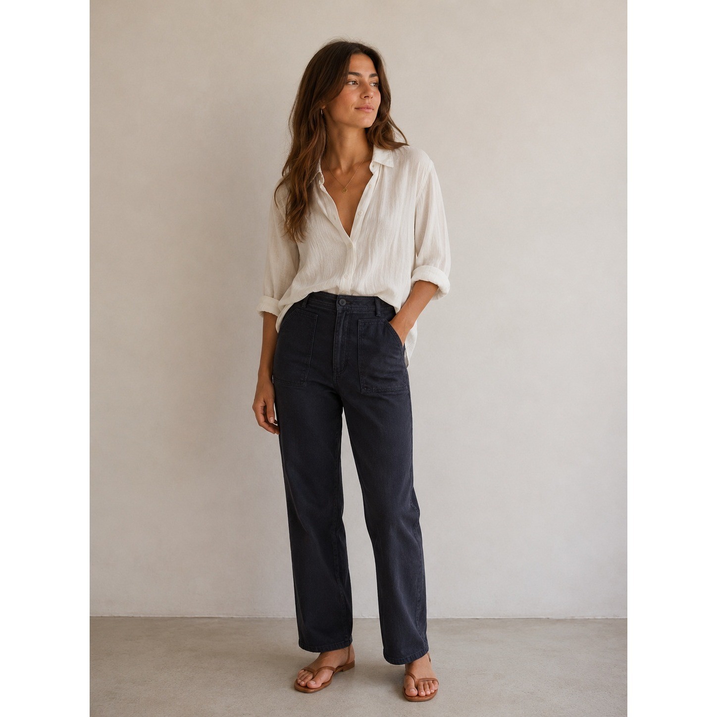 Wilfred Free Black Utility Straight Leg Jeans Size 0 High Rise Minimalist