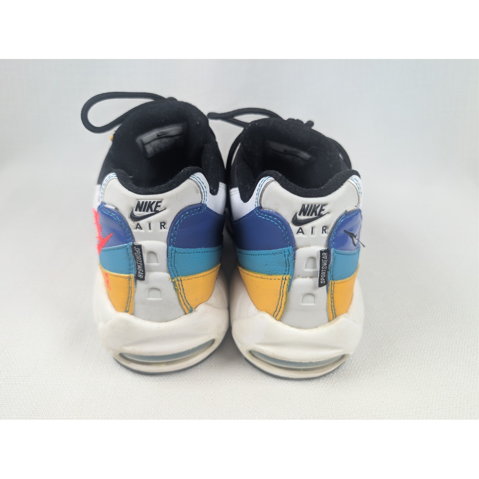 Nike Air Max 95 SE Mens Size 8 Multi Color Blue Yellow AJ2018-123 Retro Sneakers
