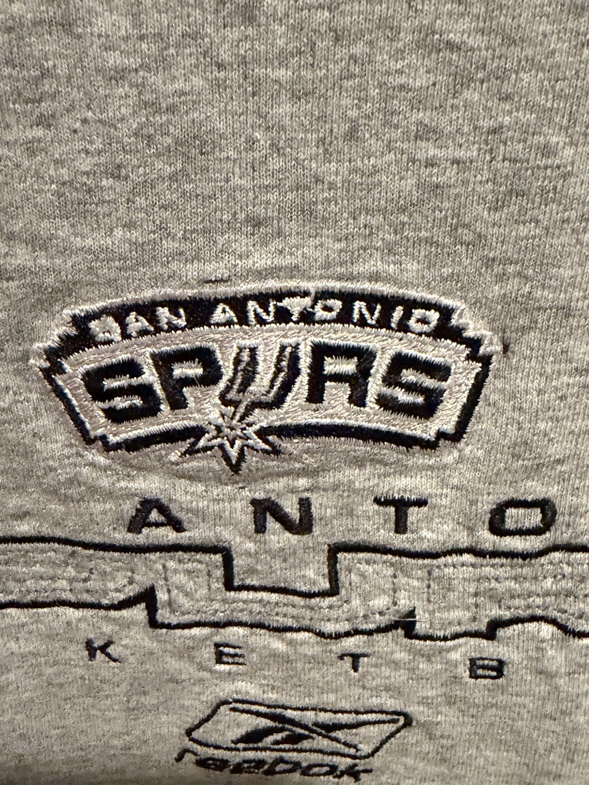 Reebok San Antonio Spurs Embroidered Logo Gray T-Shirt Men’s XL Vintage NBA Y2K