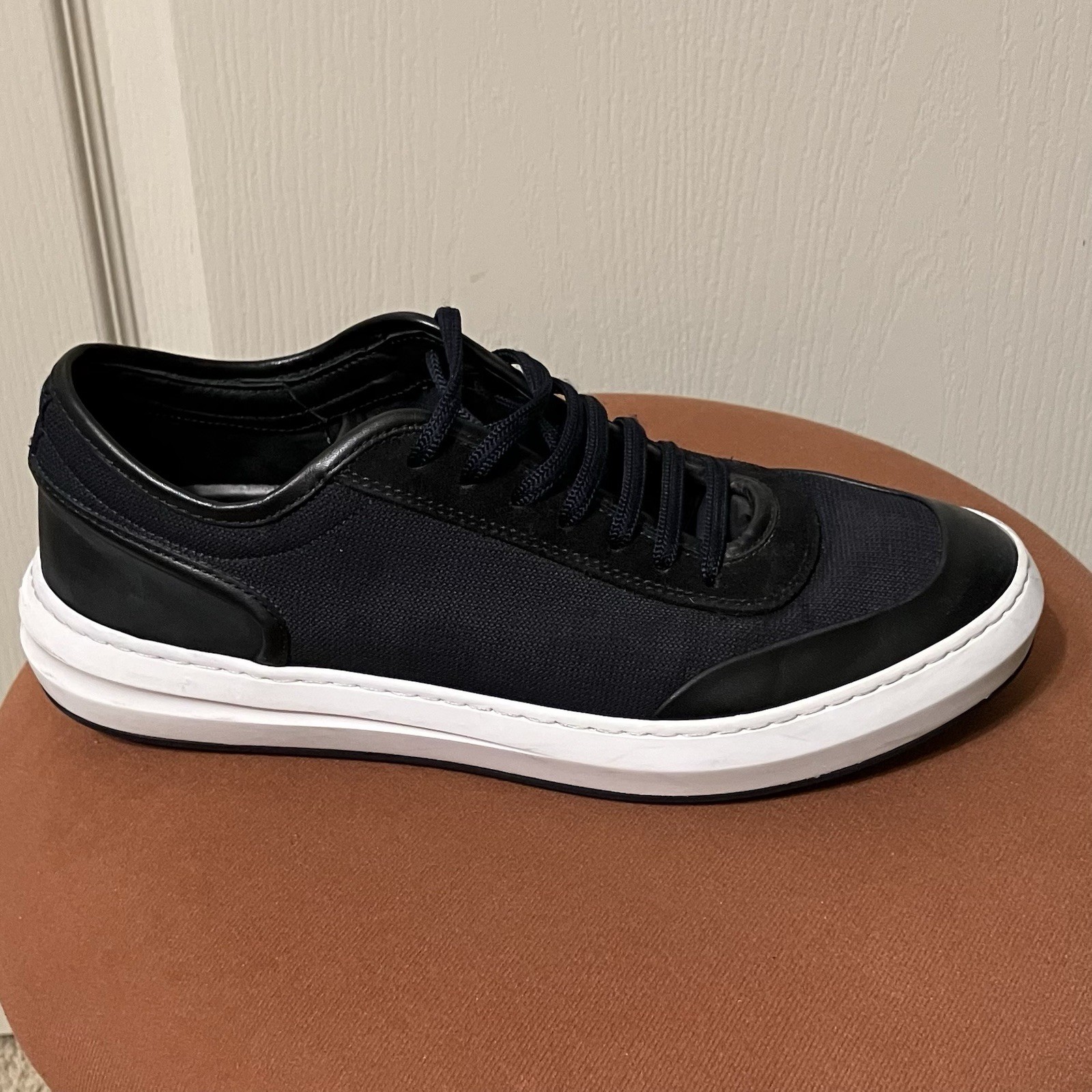 SALVATORE FERRAGAMO Sneakers BLUE Suede / Canvas – Sz 7 D Made in ITALY