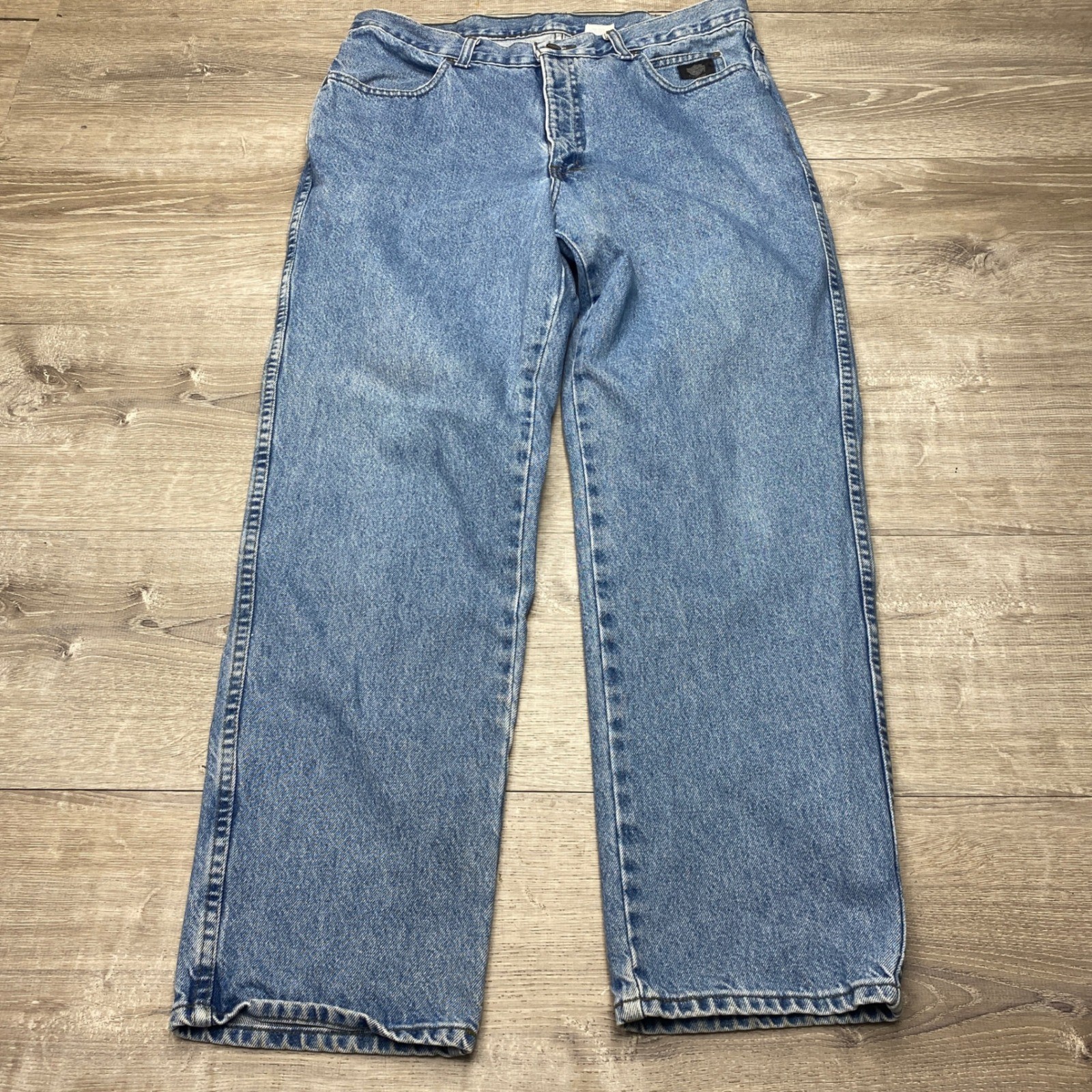Harley-Davidson Jeans Traditional Men 36×30 Blue Cotton Denim Straight Leg Biker
