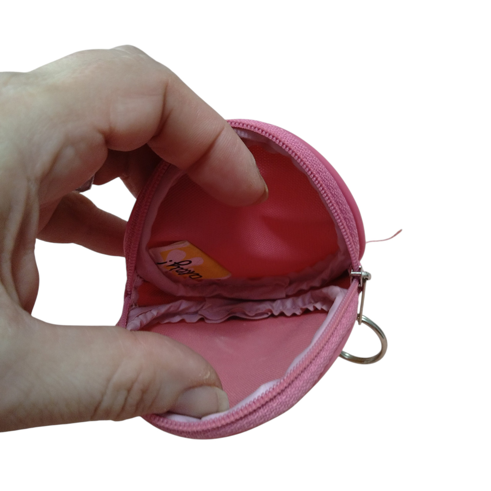 Warner Bros Tweety Bird Round Change Coin Purse Pink Zip Around Cartoon Novelty