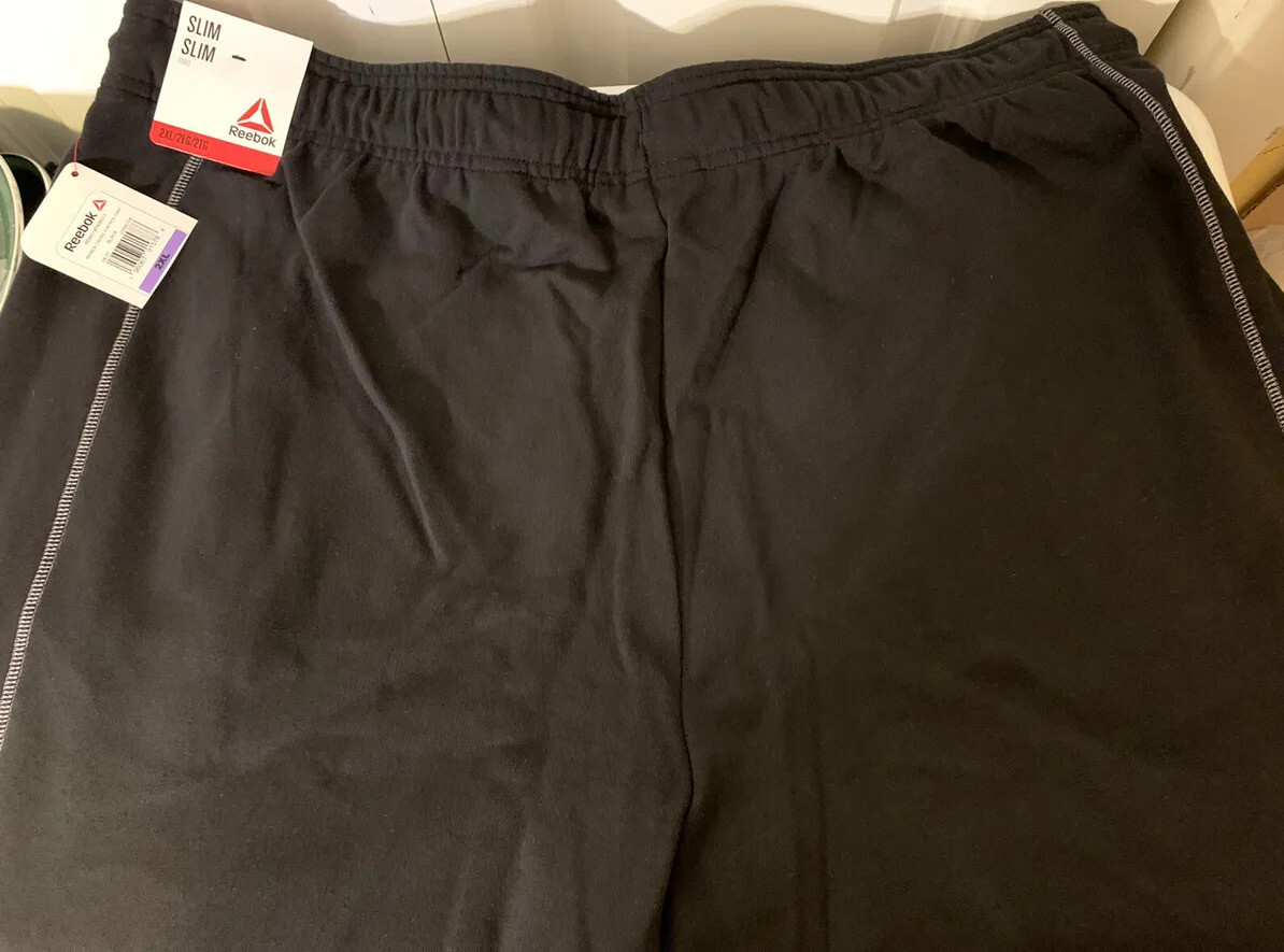 NEW Reebok Men’s Sz 2XL 44-46″ waist DELTA FLEECE JOGGER RUNNING PANTS Black NWT