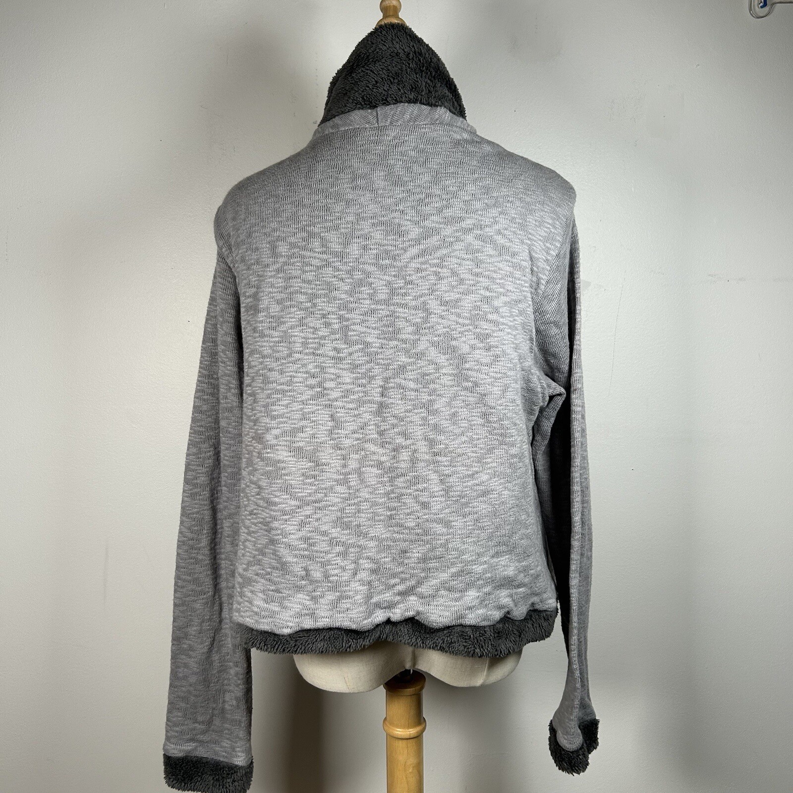NWT PETE & GRETA Johnny Was Fleece Sherpa Sweater Cardigan Women’s Medium Gray