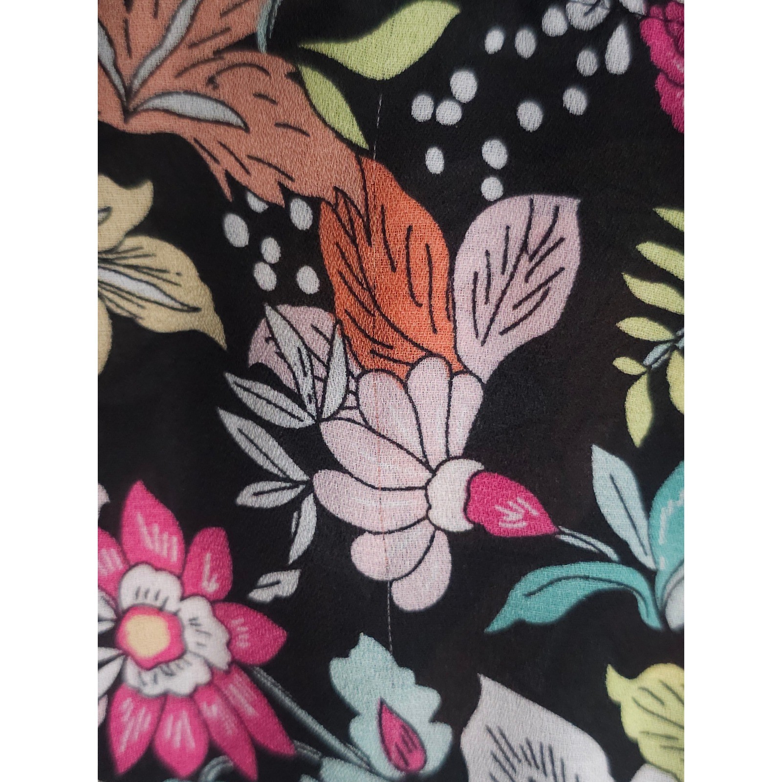 Ninety Clothing Co Boho Peasant Whimsygoth Floral Tunic Blouse Pleated Top M