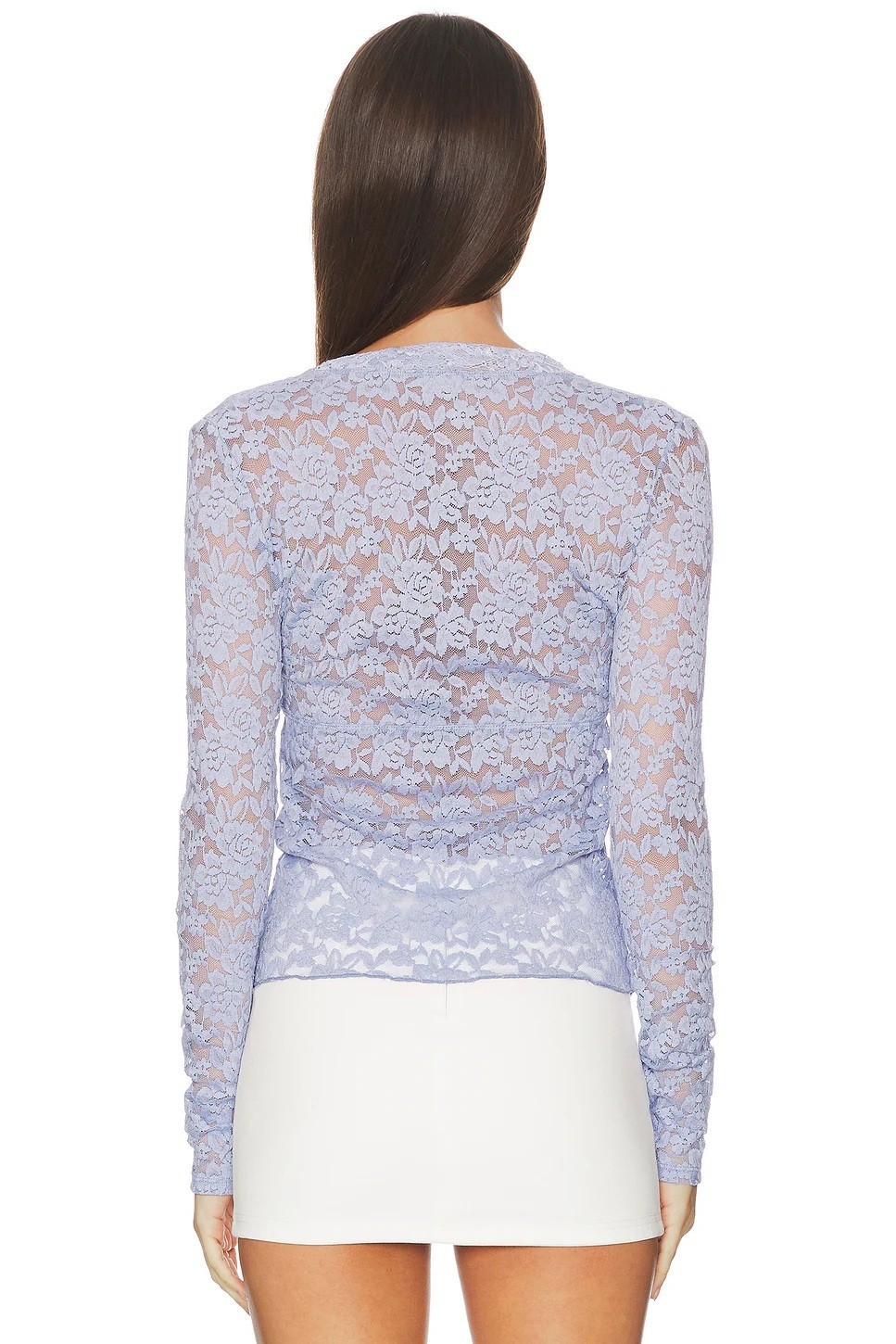 new nwt Free People Intimately All Day lace top shirt large dawn breeze $58
