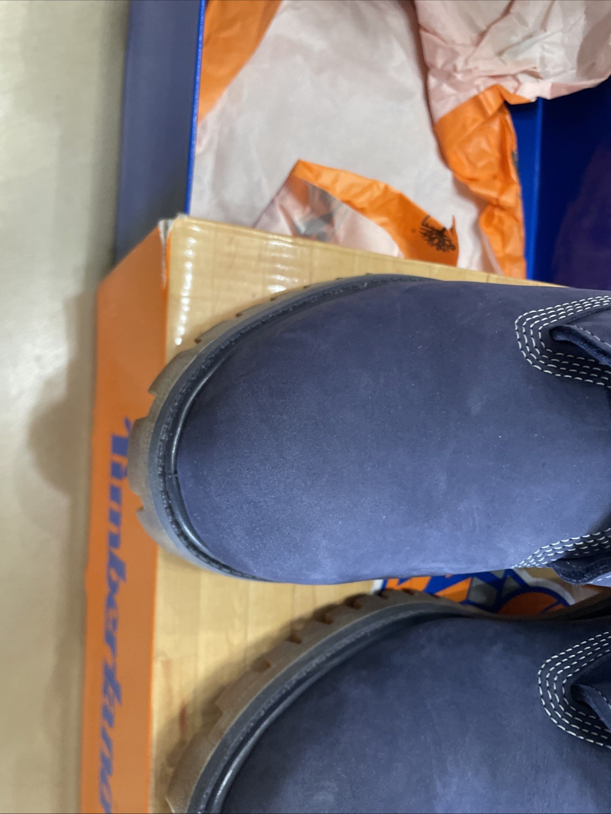 Timberland NBA New York Knicks Nubuck Lace-Up Ankle Work Boots Blue 8.5M