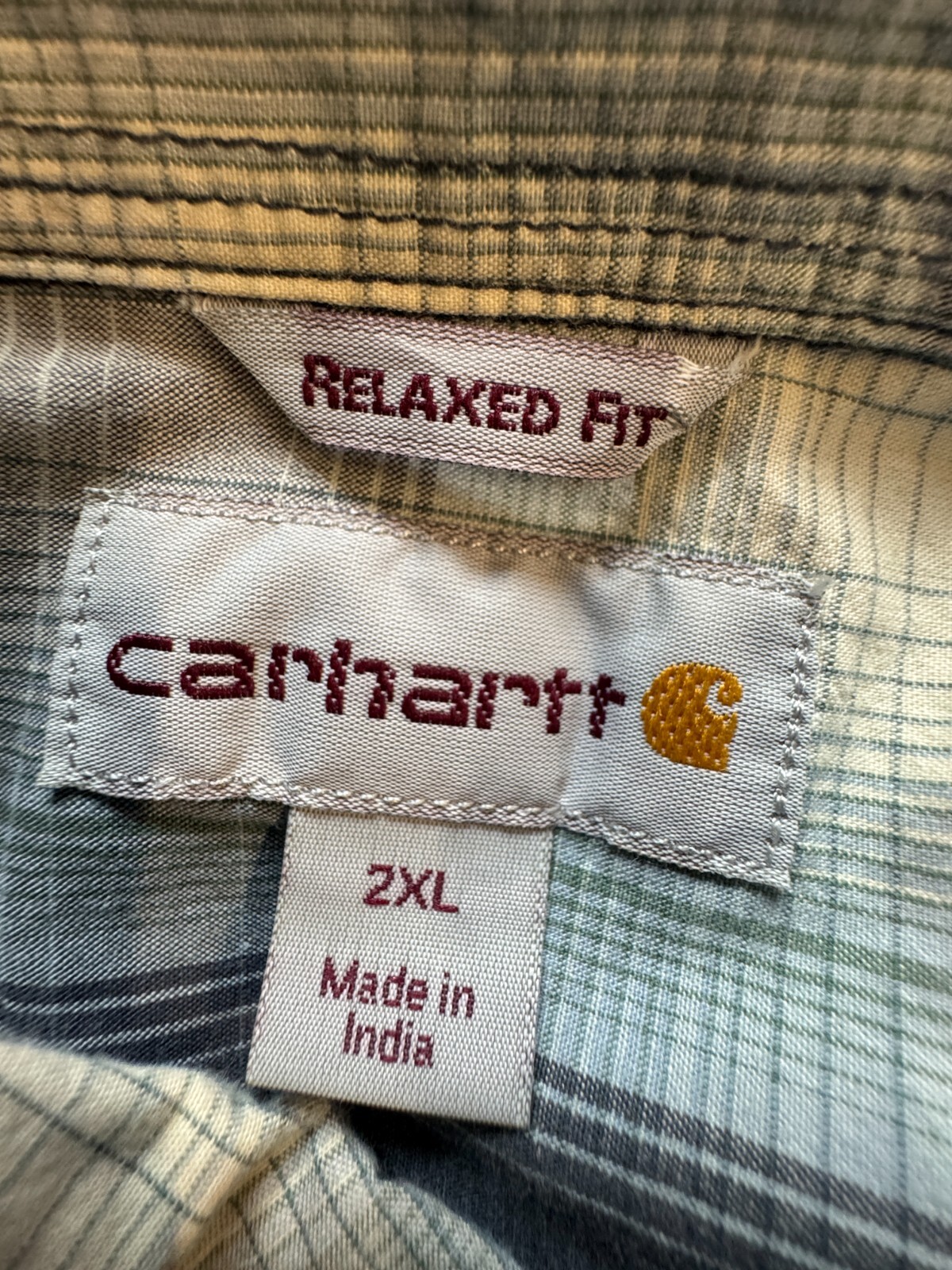 Carhartt Men’s Shirt Size 2XLarge Plaid Cotton Button-Down Shirt
