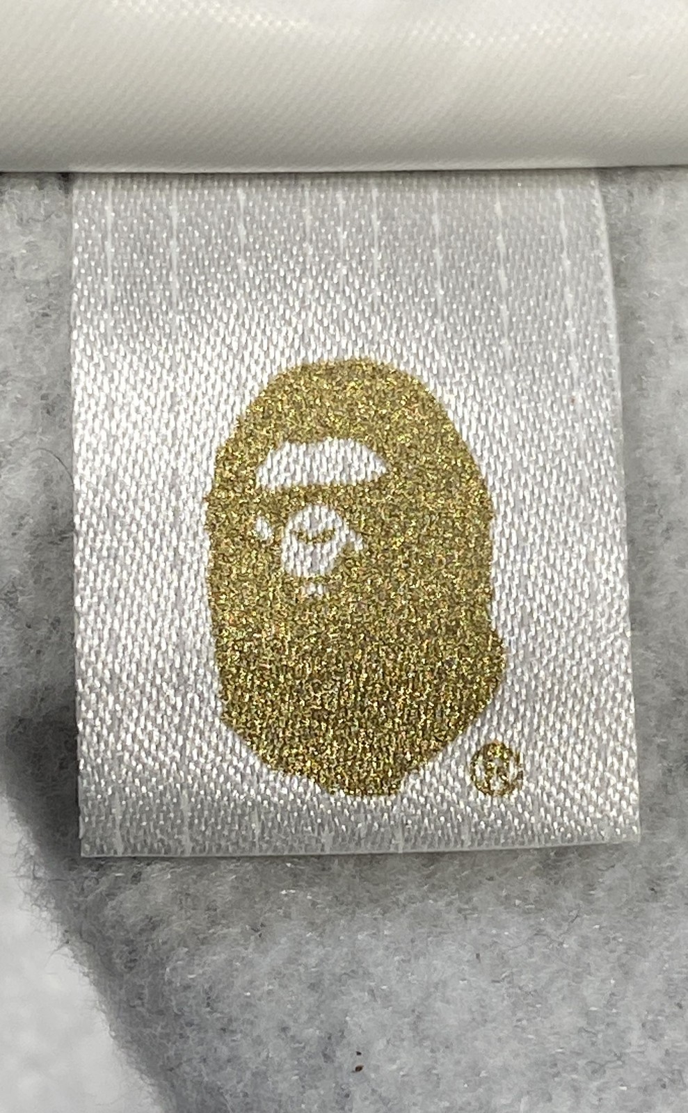 A Bathing Ape College Logo Pullover Hoodie Gray Bape Ape Head Size M