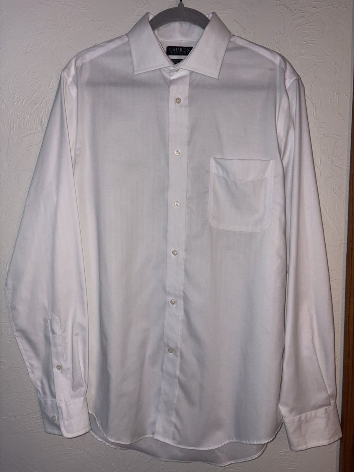 Polo Ralph Lauren Men’s White Button Down Shirt Medium Size 15 1/2 Custom Fit