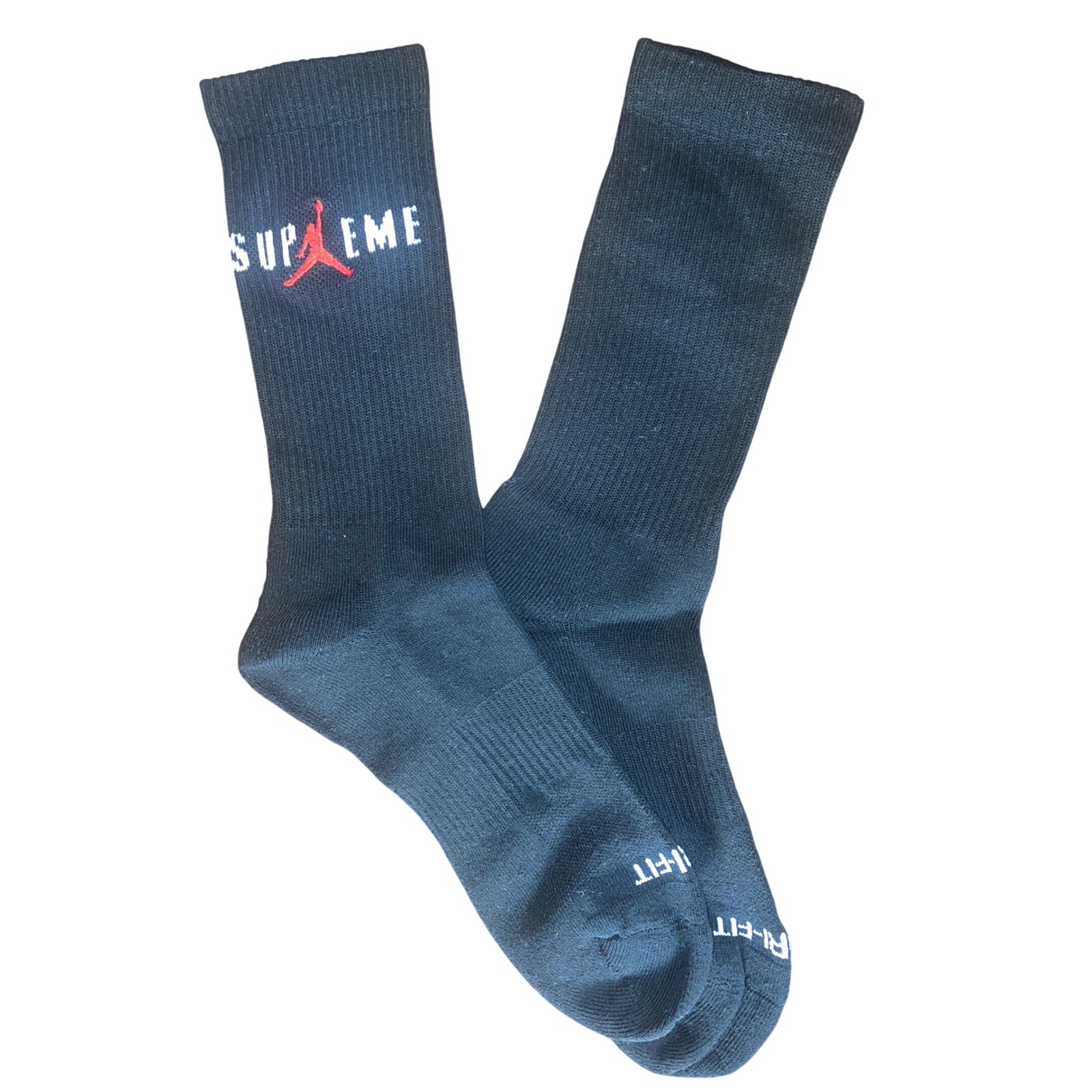 Supreme Jordan Crew Socks Black 12 Pairs Pack EUR 42-46 Men’s Large HypeBeast