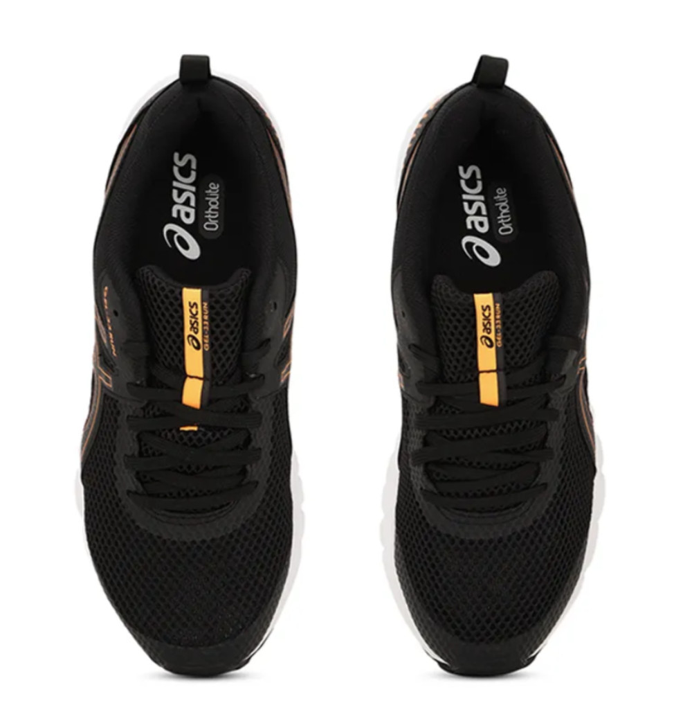 ASICS GEL-33 RUN Performance Running Sneakers “Black/Shocking Orange” Size 11